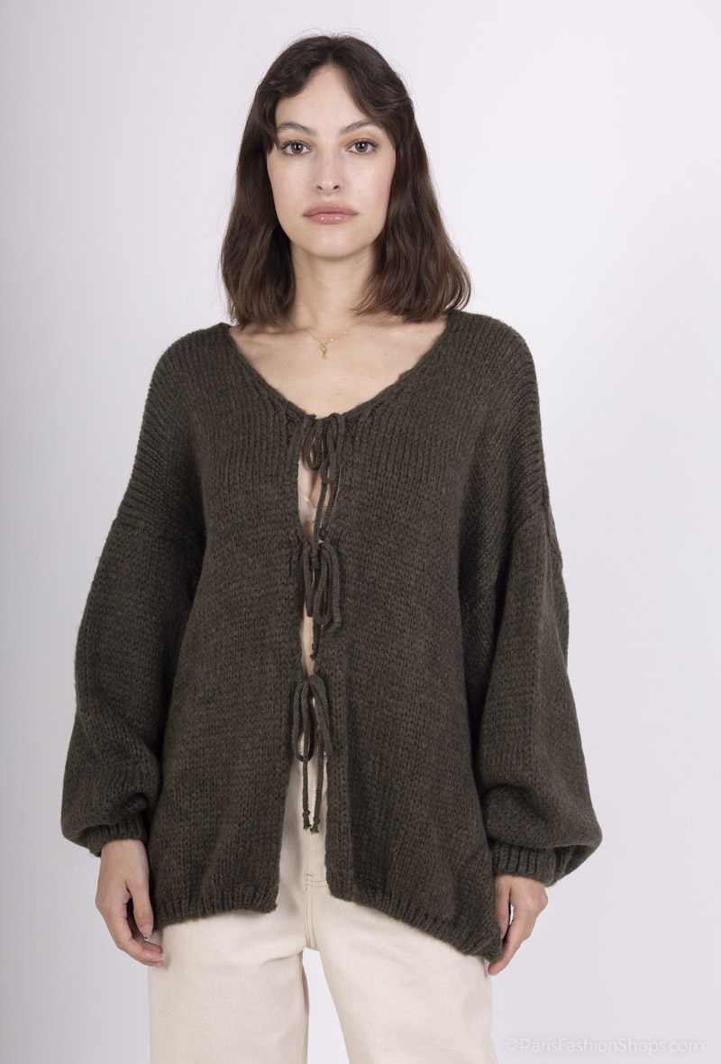 Großhändler Sandy Paris - Übergroßer Cardigan mit Schleife