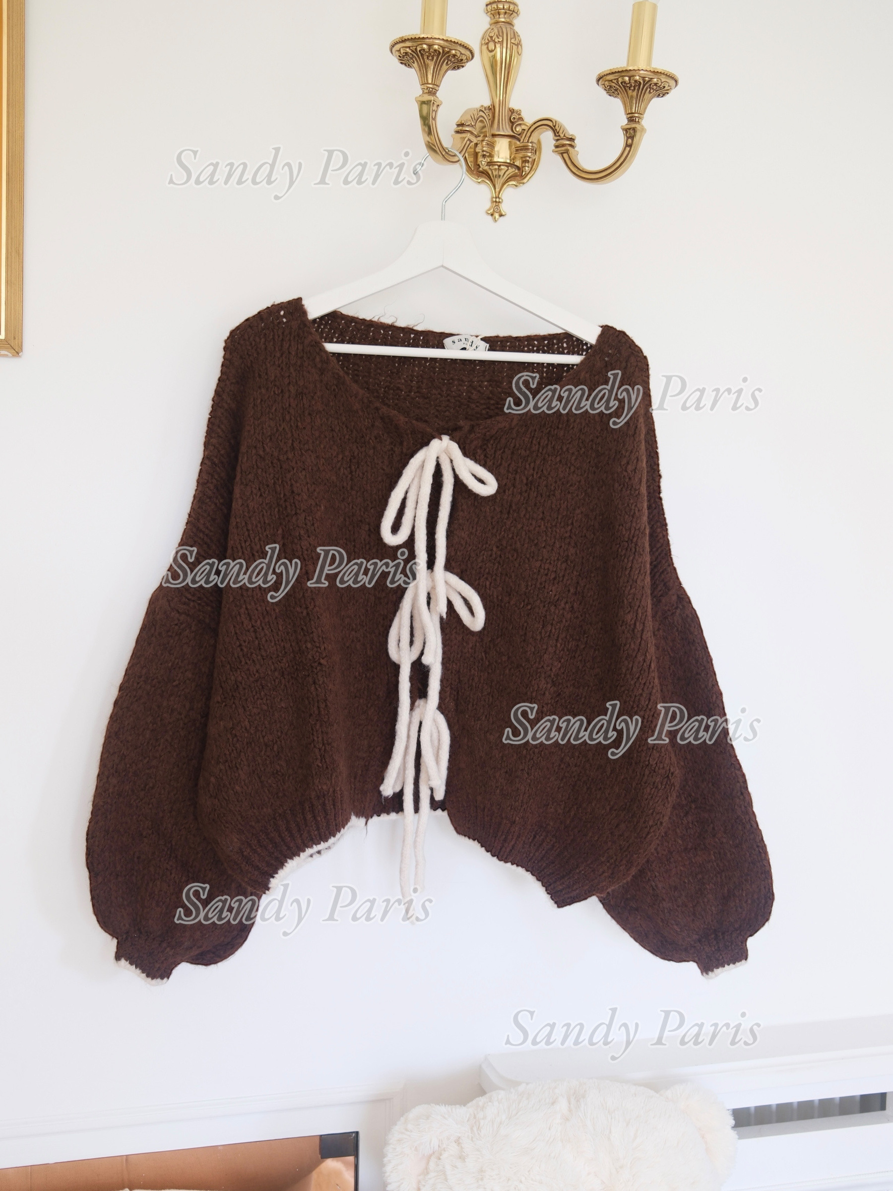 Grossiste Sandy Paris - Cardigan oversize avec laine et mohair – Look bohème et cocooning