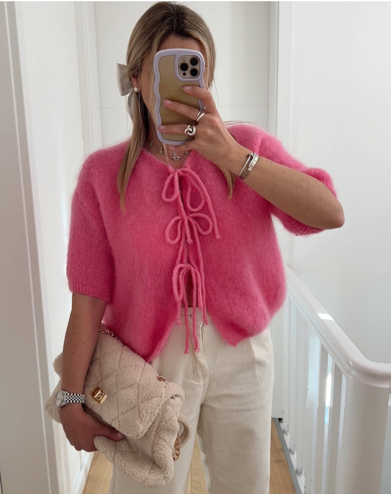 Grossiste Sandy Paris - Pull en 80%mohair avec Liens Noués - Sandy Paris