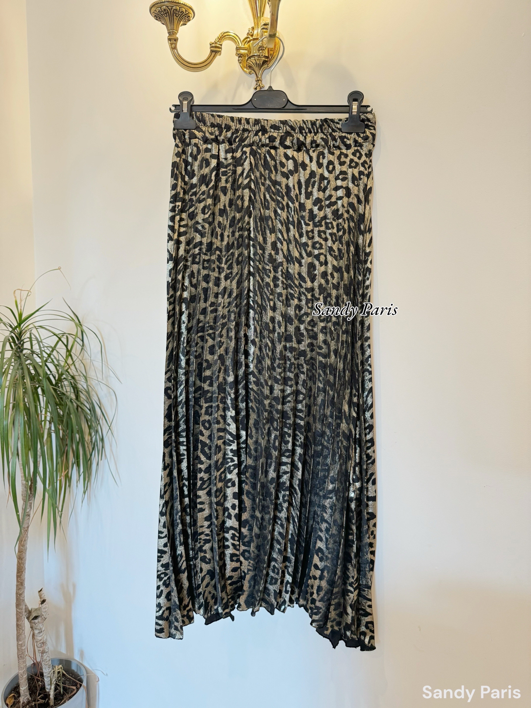 Grossista Sandy Paris - Gonna plissettata con stampa leopardata