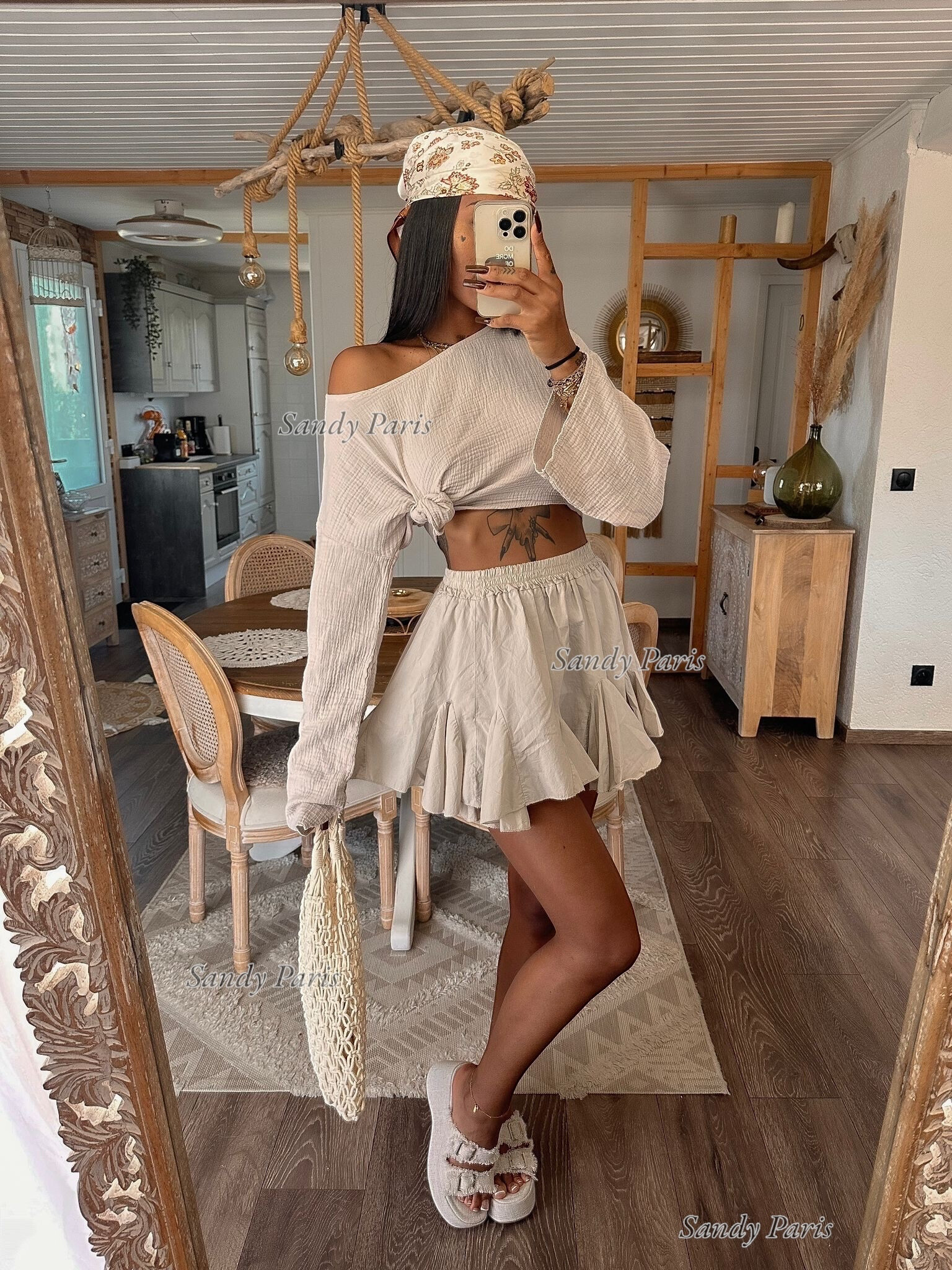 Grossiste Sandy Paris - Jupe évasée en coton Sandy Paris