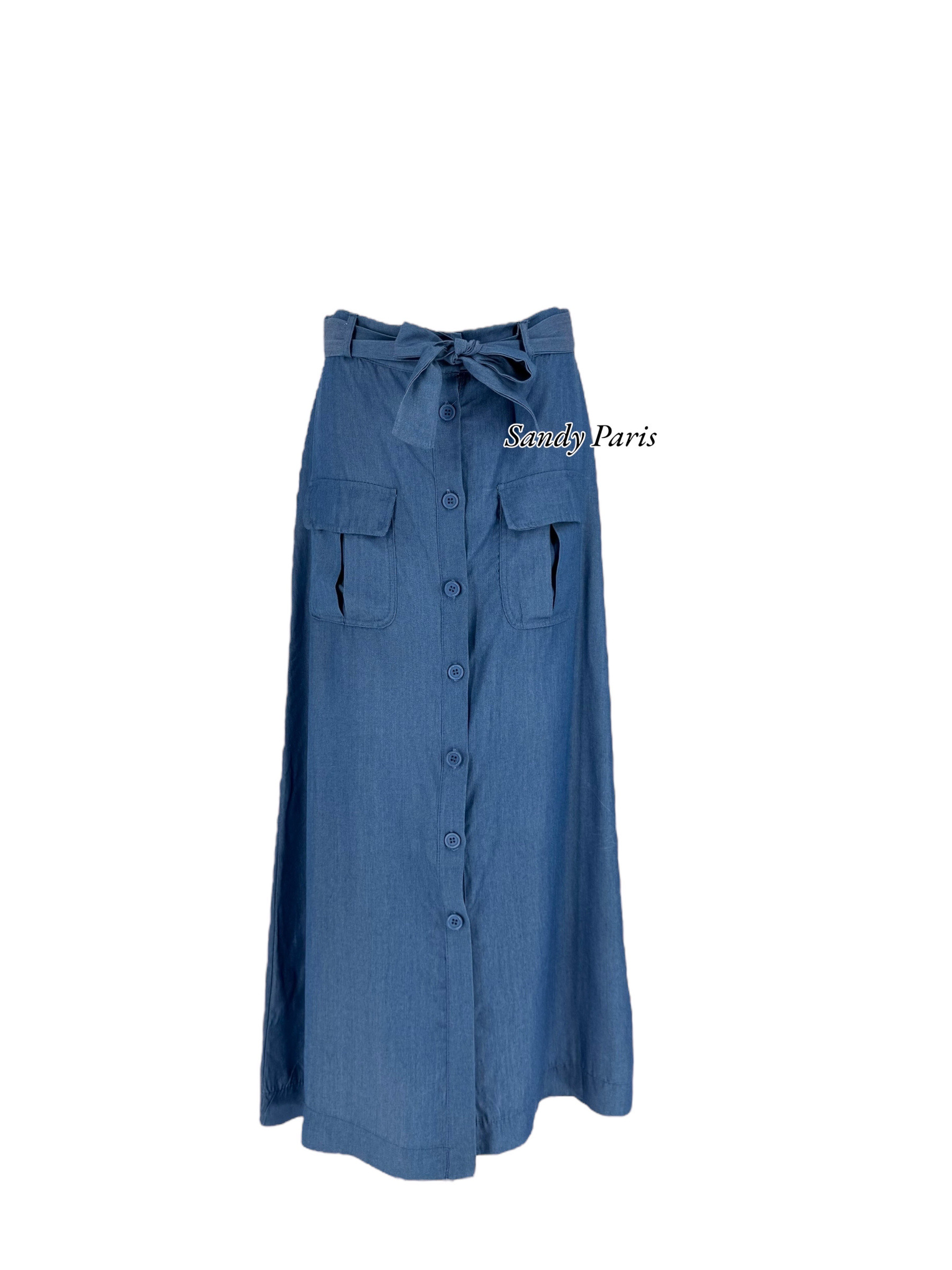 Großhändler Sandy Paris - Langer Rock mit Lyozellentasche - Eleganz und natürlicher Komfort
