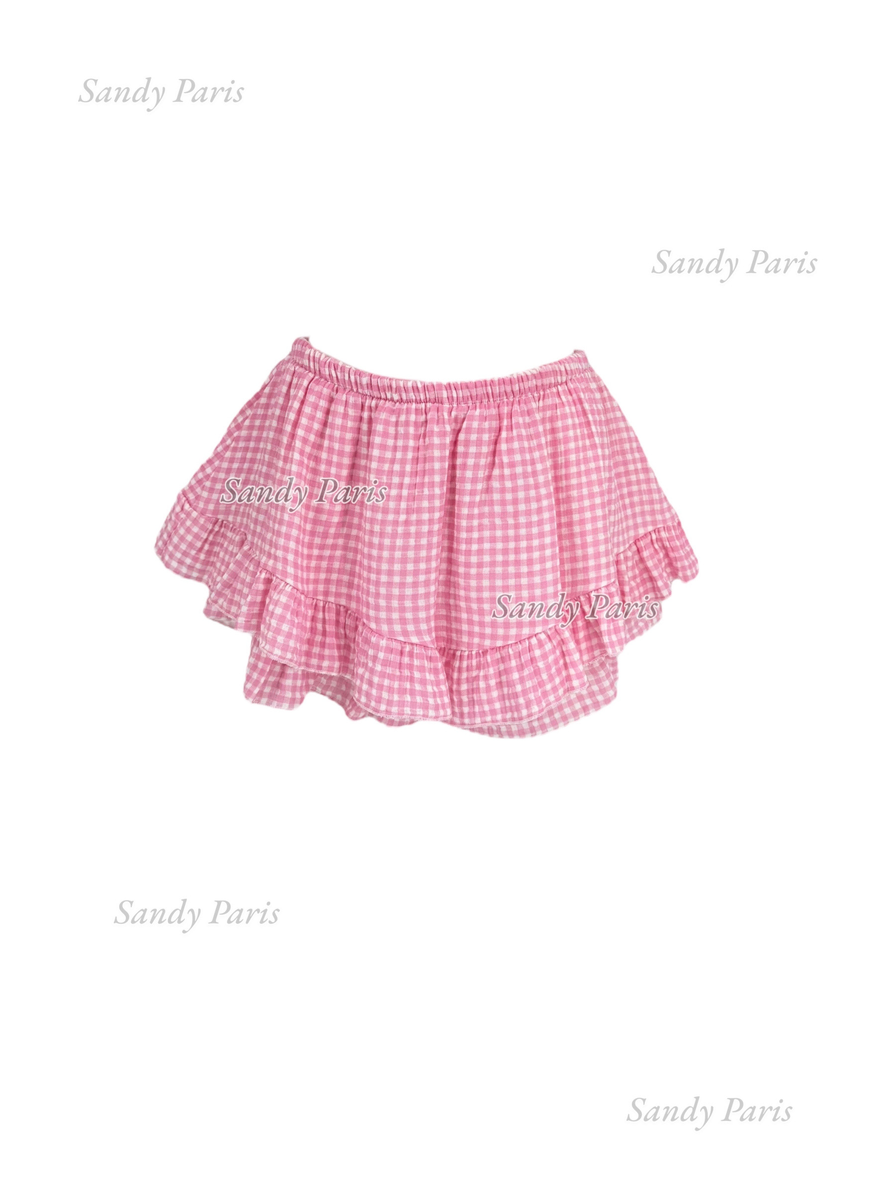 Großhändler Sandy Paris - Vichy-Volant-Rockshorts – Sommerlicher & Femininer Look