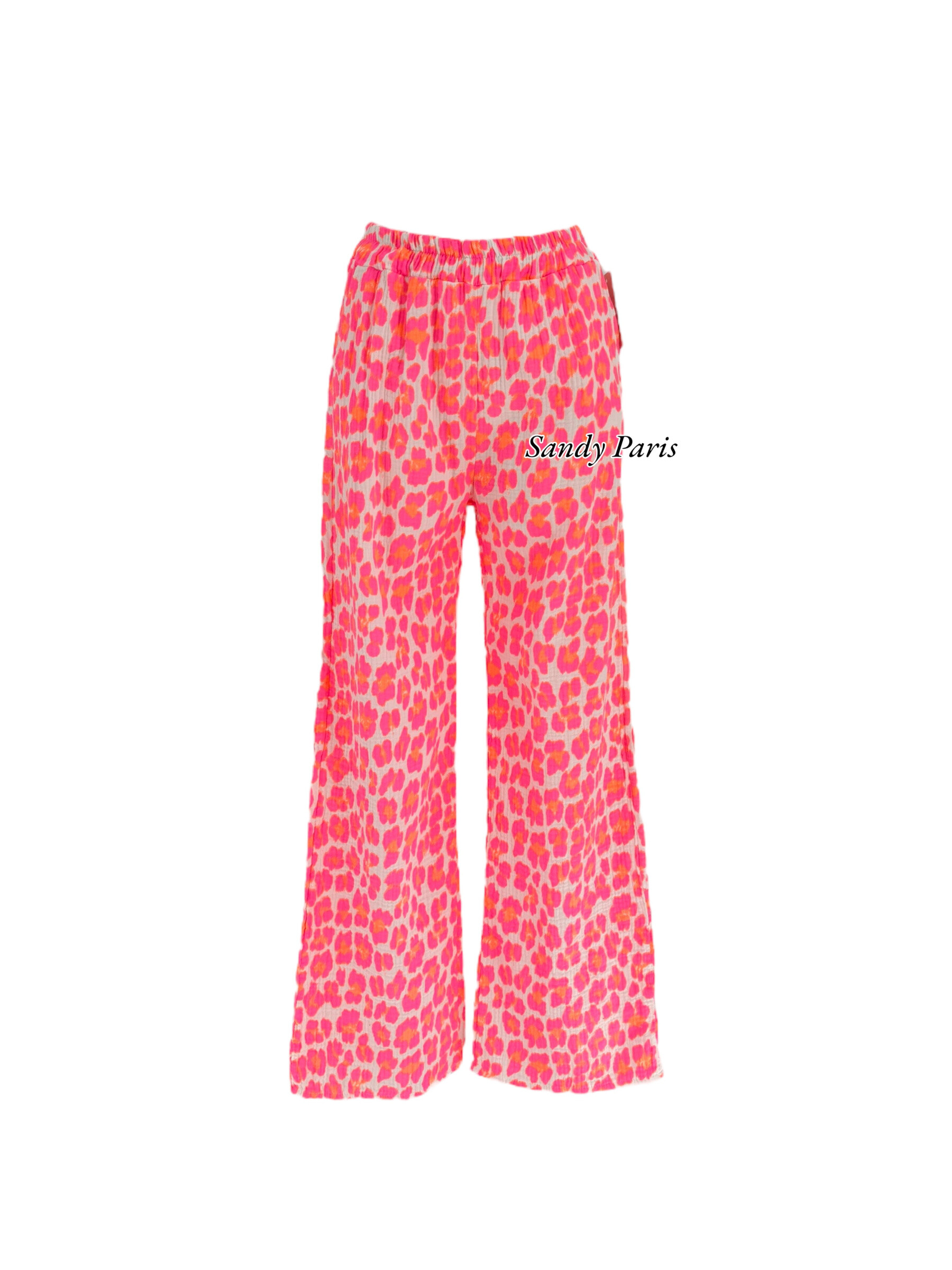 Wholesaler Sandy Paris - Gaze cotton leopard pants - Comfort and feminine style