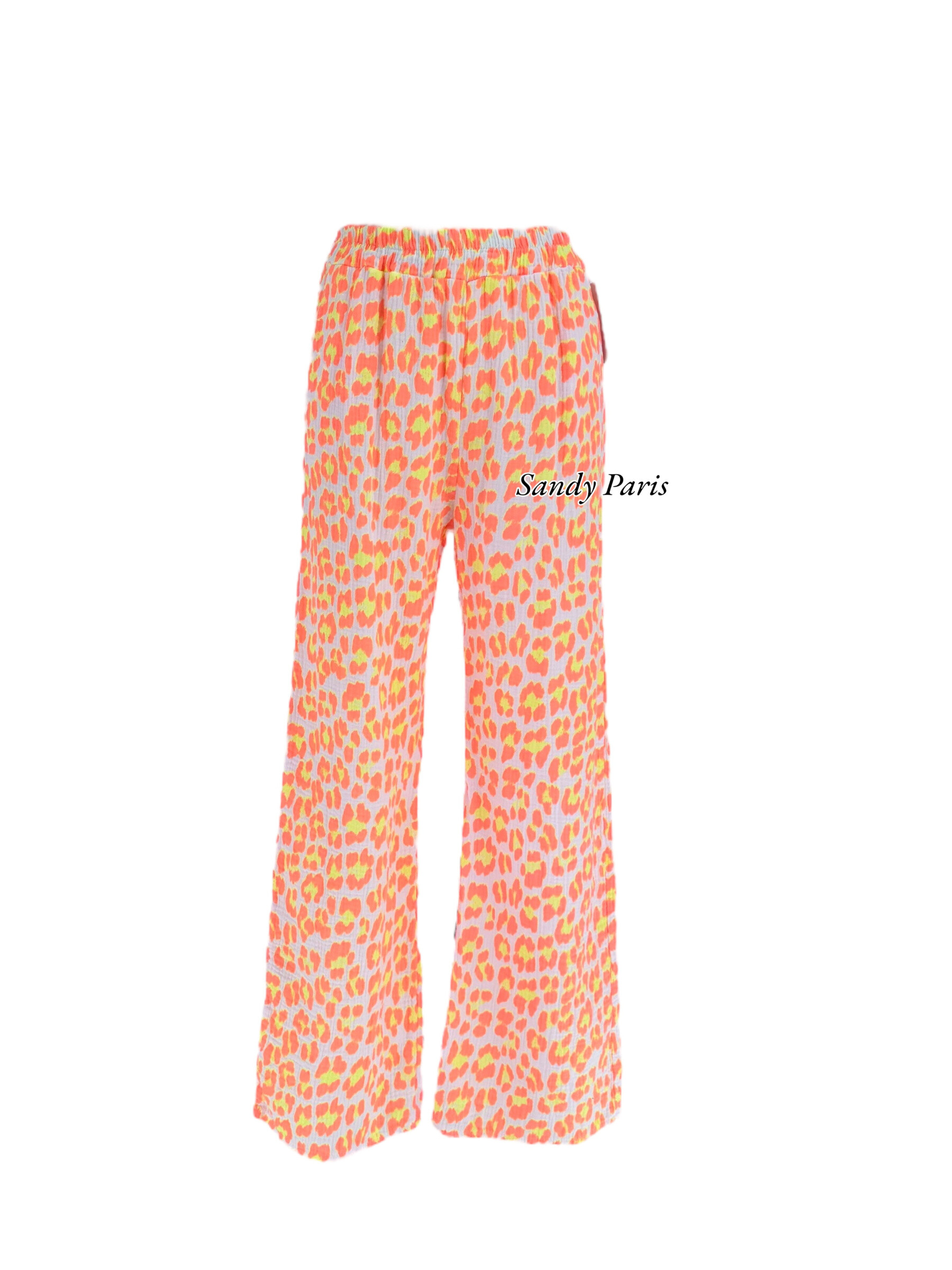 Grossiste Sandy Paris - Pantalon Léopard en Coton Gaze – Confort et Style Féminin