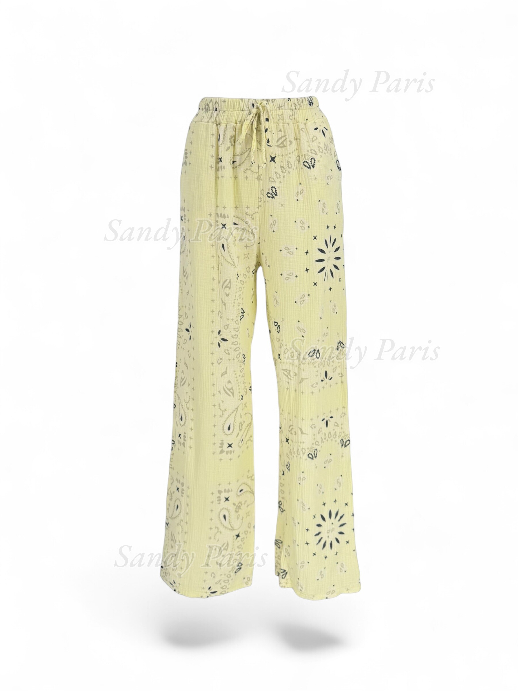 Mayorista Sandy Paris - Pantalón ancho estampado en algodón gasa – Sandy Paris