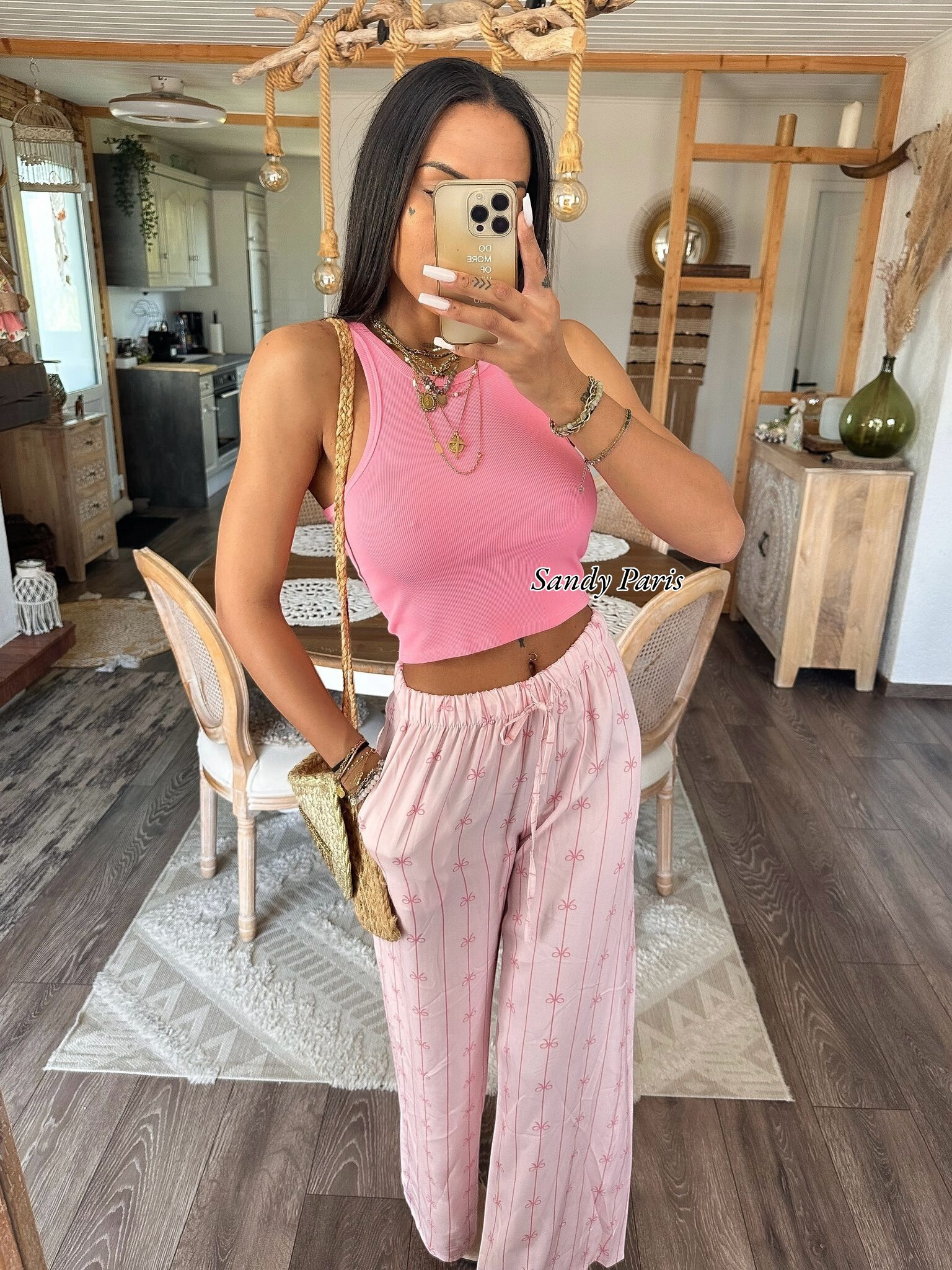Wholesaler Sandy Paris - Magnificent Lyocell printed pants printed cherries