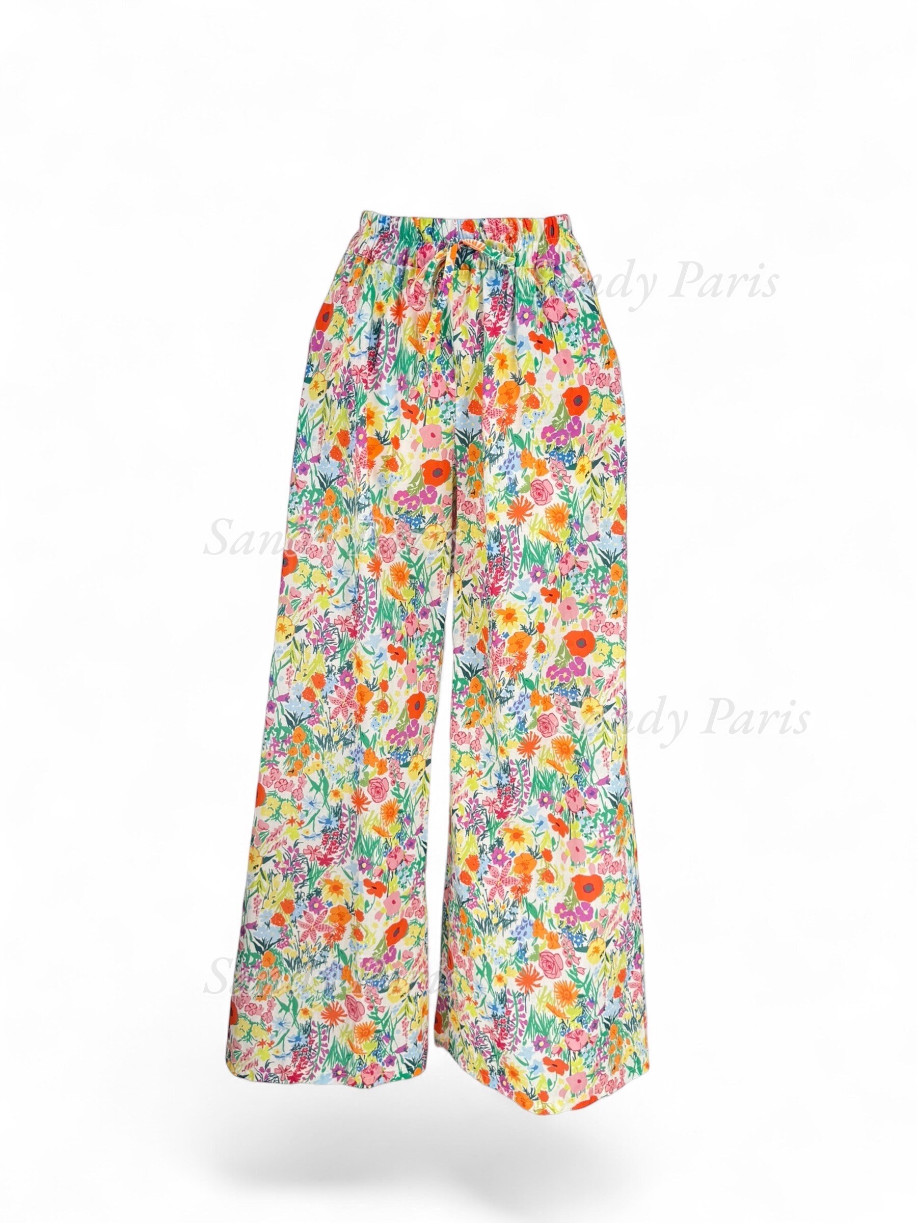 Mayorista Sandy Paris - Pantalón Ancho Fluido con Estampado Floral