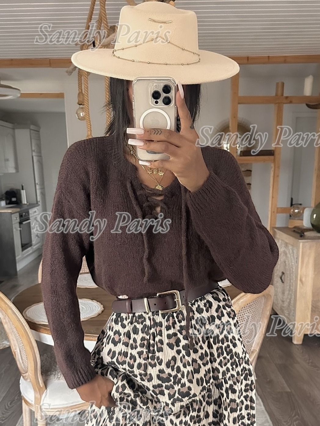 Wholesaler Sandy Paris - Lace-up sweater with 30% alpaca – Sandy Paris