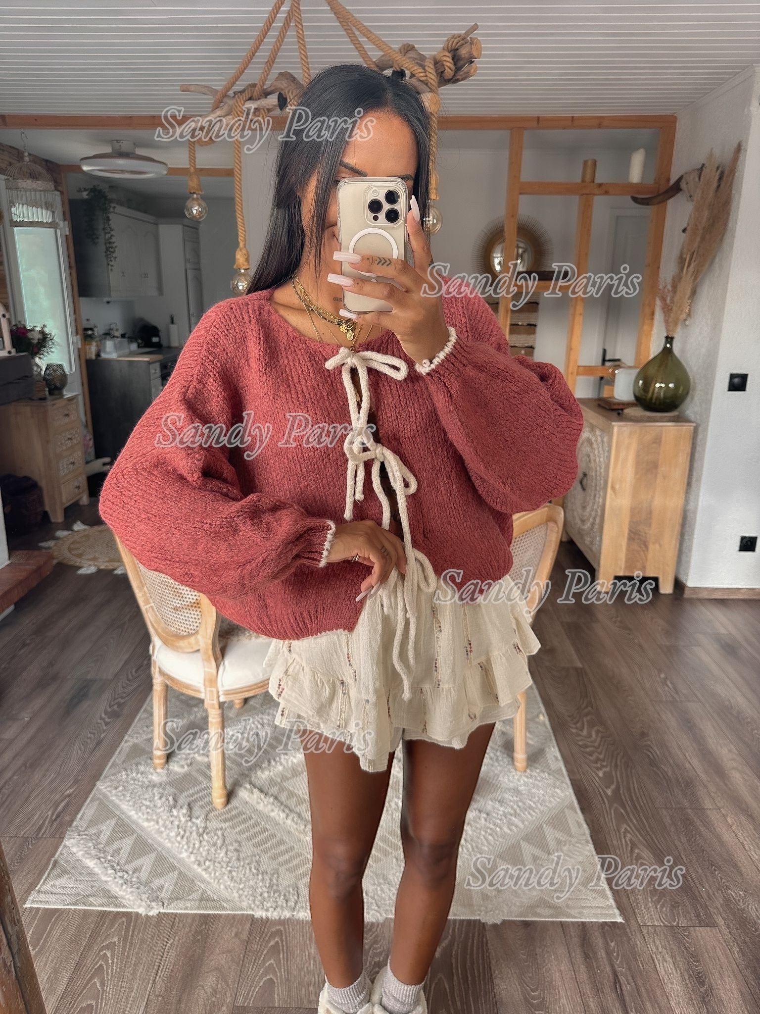 Grossiste Sandy Paris - Cardigan oversize avec laine et mohair – Look bohème et cocooning