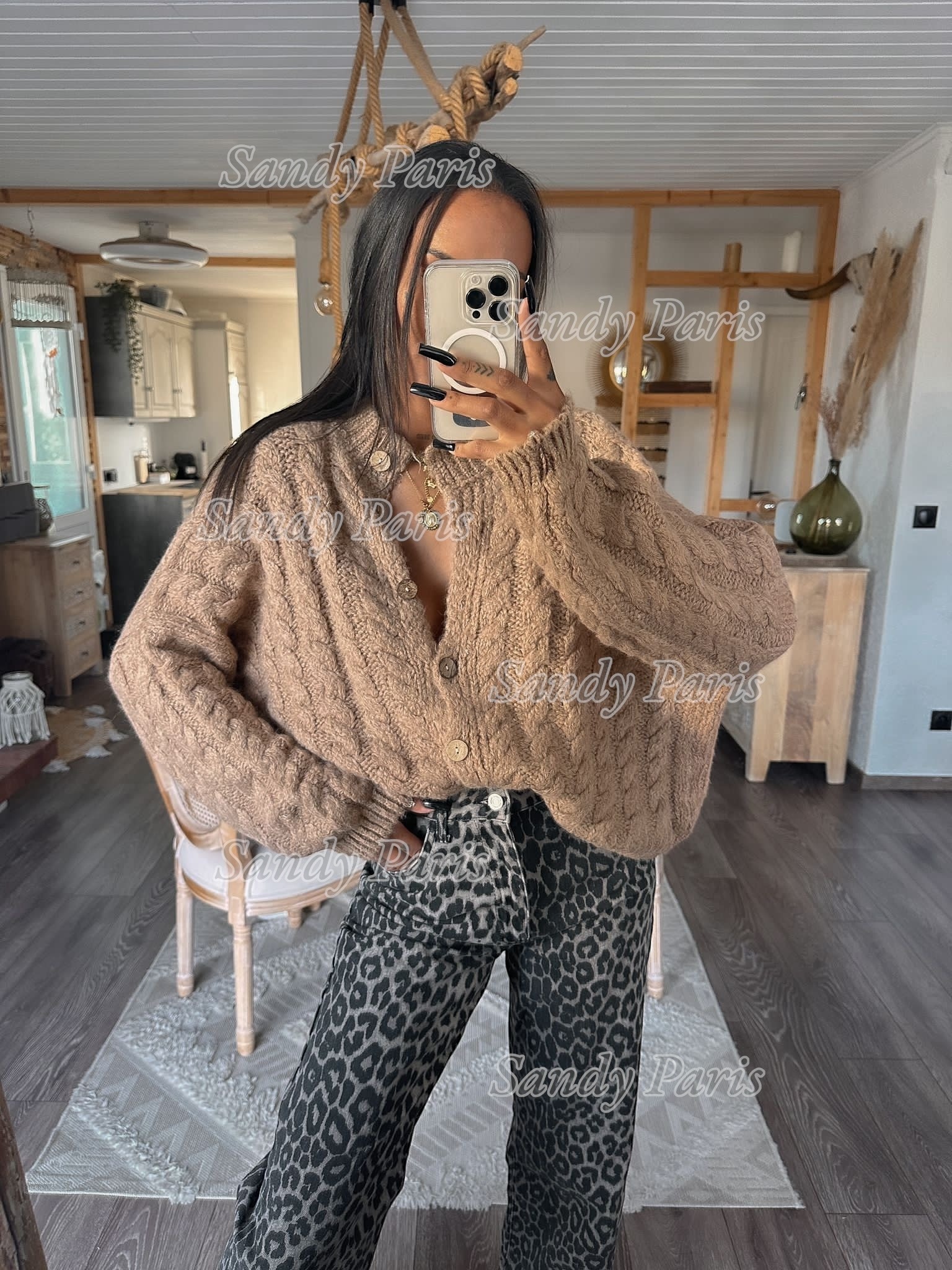 Grossiste Sandy Paris - Cardigan torsadé avec mohair & laine – Sandy Paris