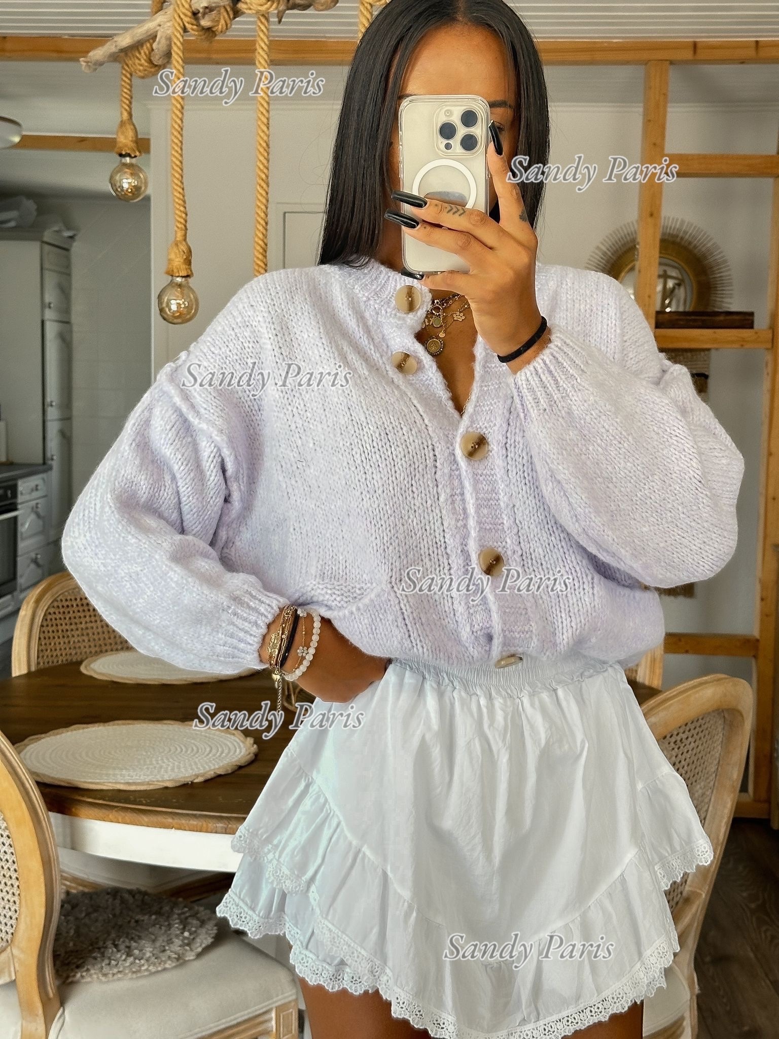 Grossiste Sandy Paris - Cardigan en laine et mohair – Sandy Paris