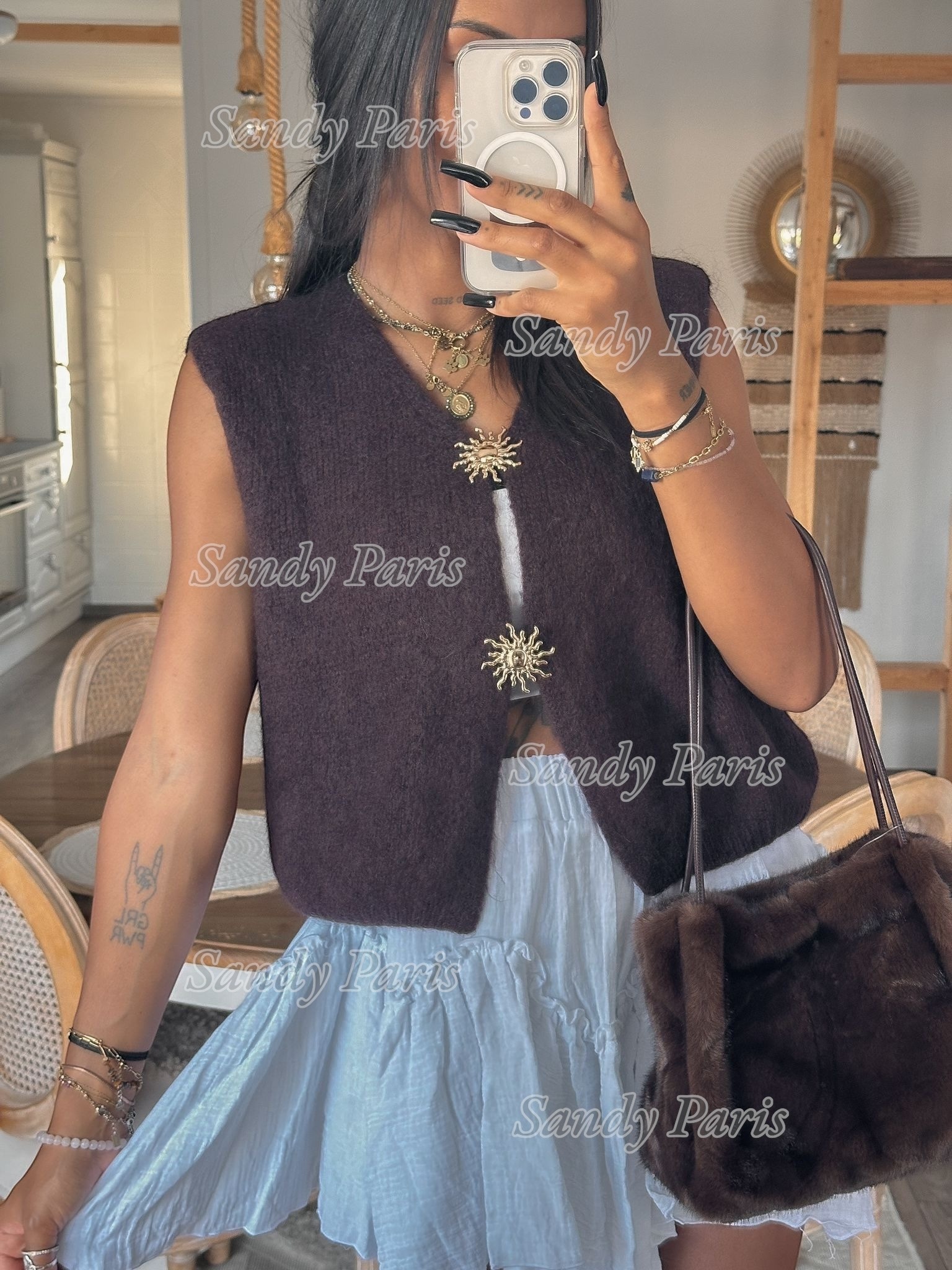 Grossiste Sandy Paris - Gilet avec 30%mohair - Sandy Paris