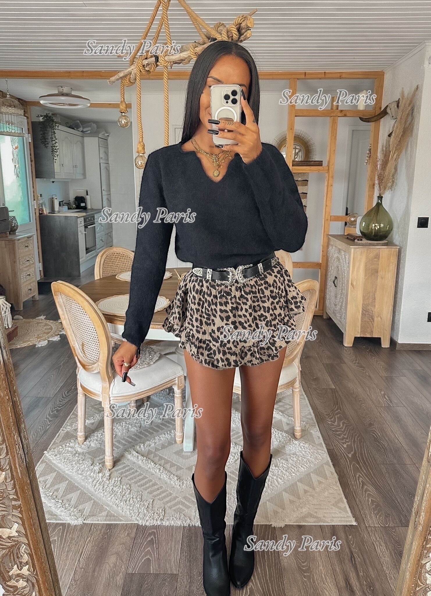 Grossiste Sandy Paris - Pull 52% alpaga col V – Sandy Paris