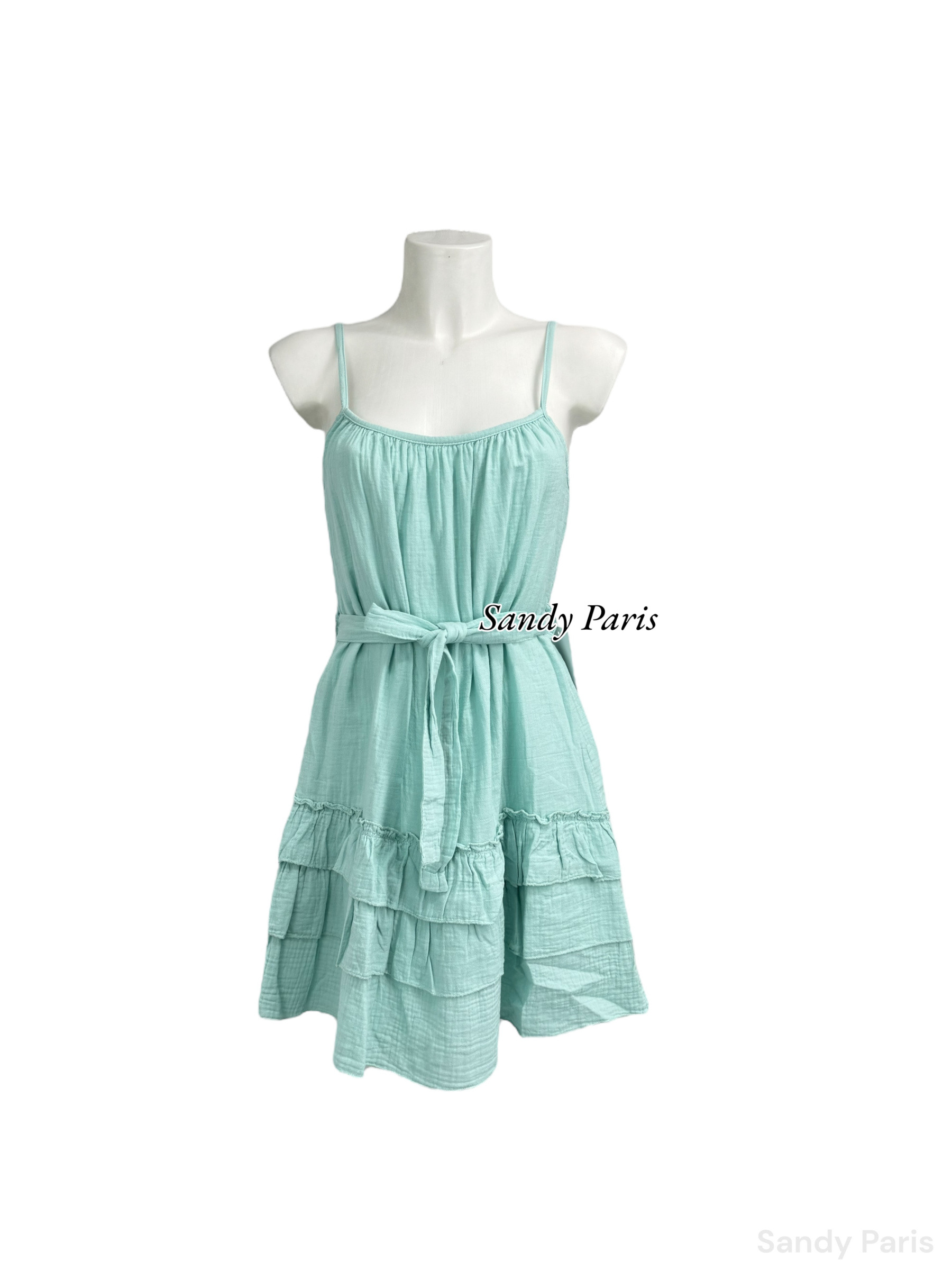 Grossiste Sandy Paris - Robe en coton gaze à volants
