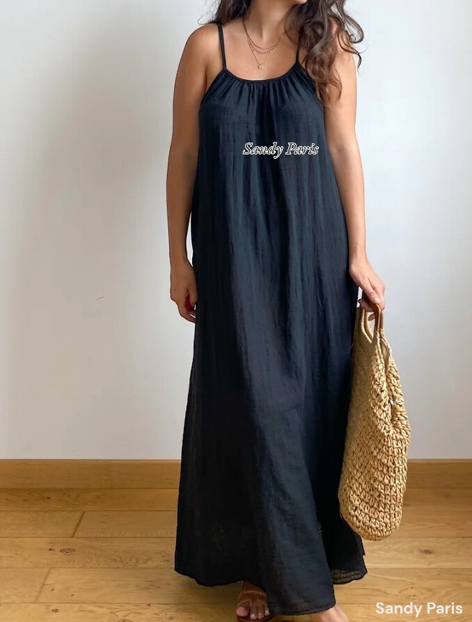 Wholesaler Sandy Paris - Long Rustic Cotton Dress - Minimalism and Elegance