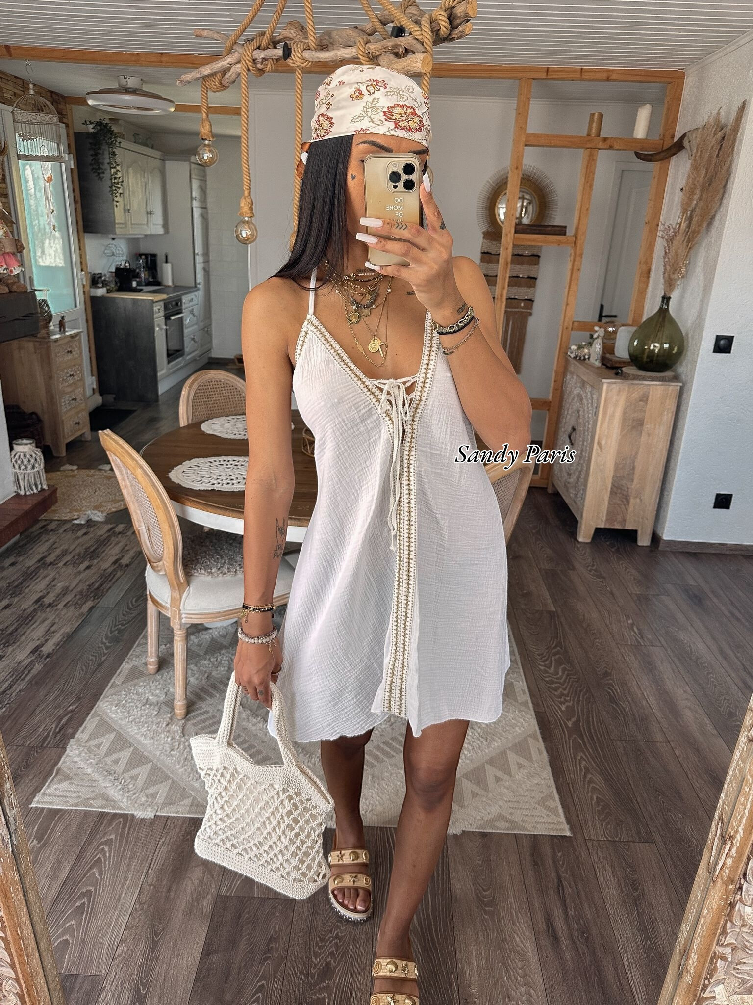Großhändler Sandy Paris - Bohemian Cotton Gasem Dress - Leichtigkeit & natürliche Eleganz