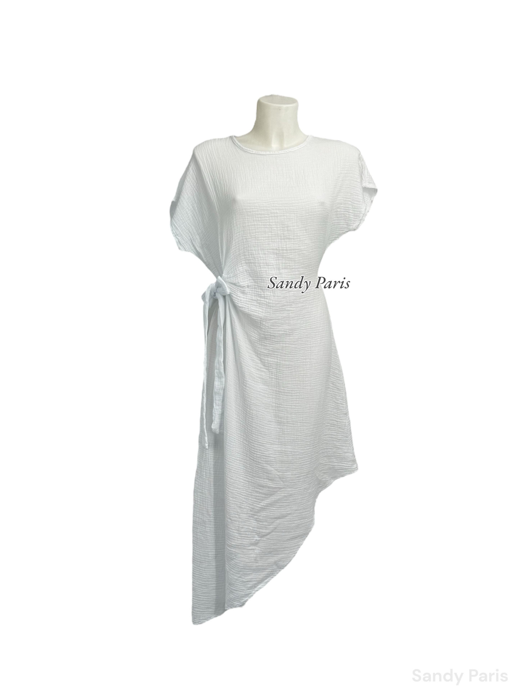 Mayorista Sandy Paris - Vestido Asimétrico de Gasa de Algodón - Elegancia y Ligereza