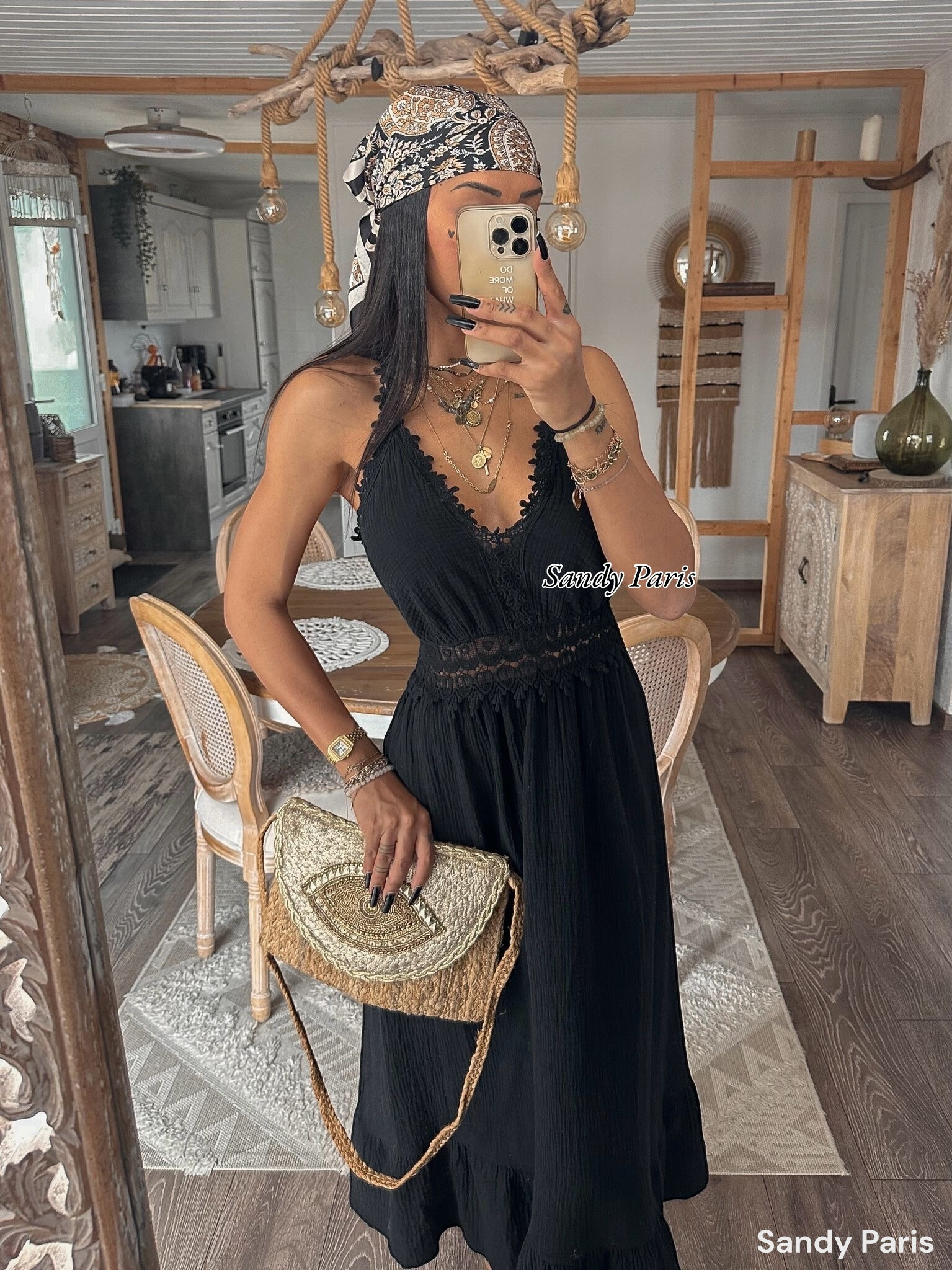 Wholesaler Sandy Paris - Long backless dress in cotton gauze - elegance and lightness