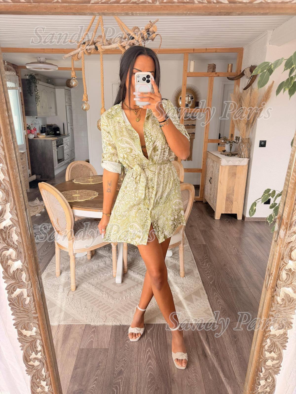 Grossista Sandy Paris - Abito Camicia Stampato in Lyocell