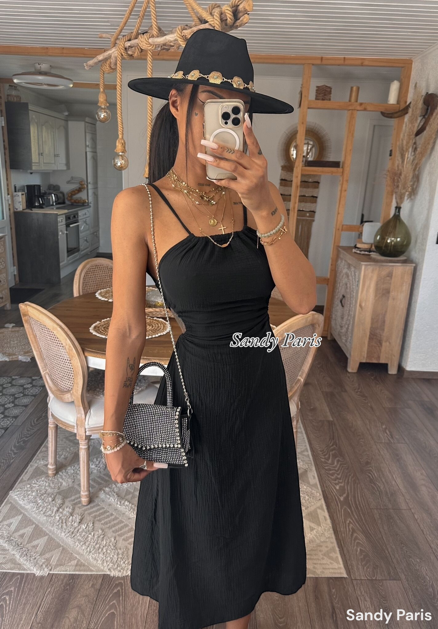Wholesaler Sandy Paris - Bohemian dress in cotton gauze - elegance and lightness for summer