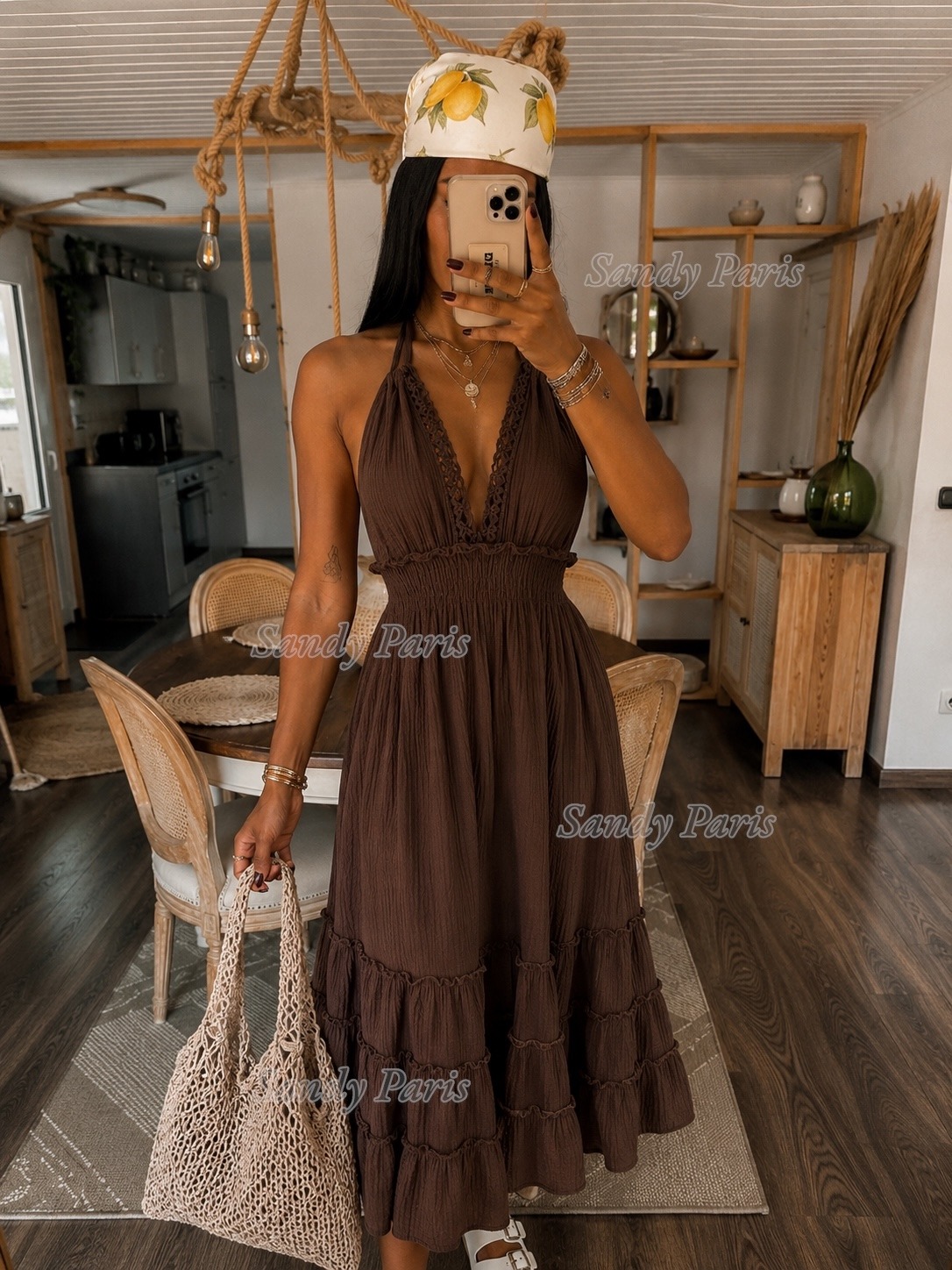 Mayorista Sandy Paris - Vestido Largo de Gasa de Algodón – Elegancia Bohemia y Fluidez