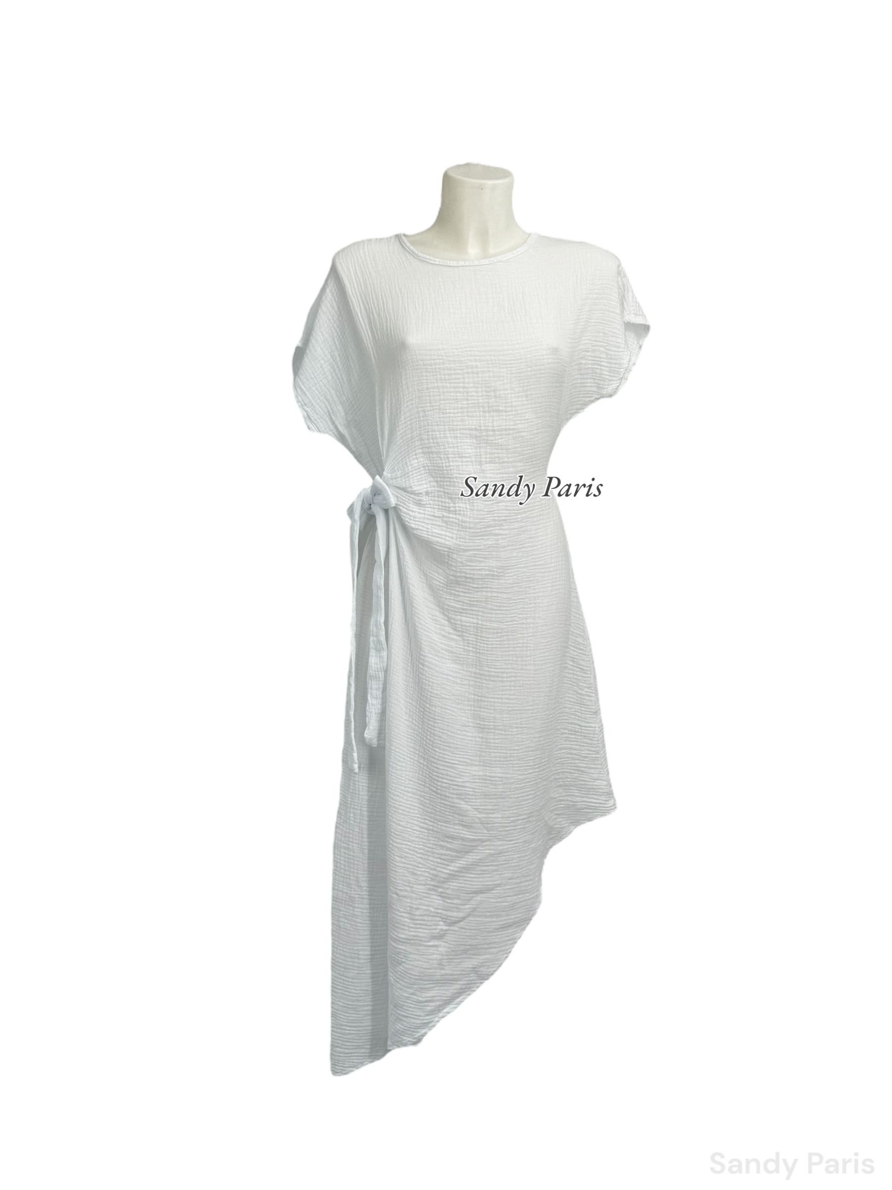 Mayorista Sandy Paris - Vestido Asimétrico de Gasa de Algodón - Elegancia y Ligereza