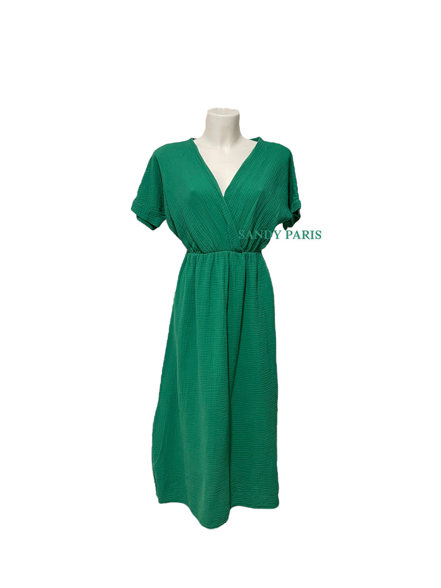 Wholesaler Sandy Paris - Long dress in cotton gauze - elegance and summer comfort
