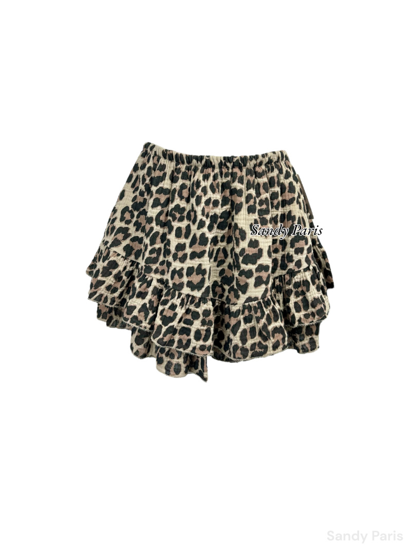 Wholesaler Sandy Paris - Leopard gauze cotton skort