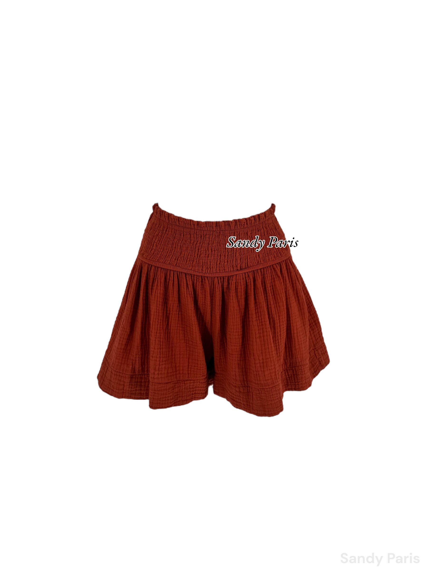 Wholesaler Sandy Paris - Flared shorts Skort effect in cotton gauze - Comfort and summer elegance