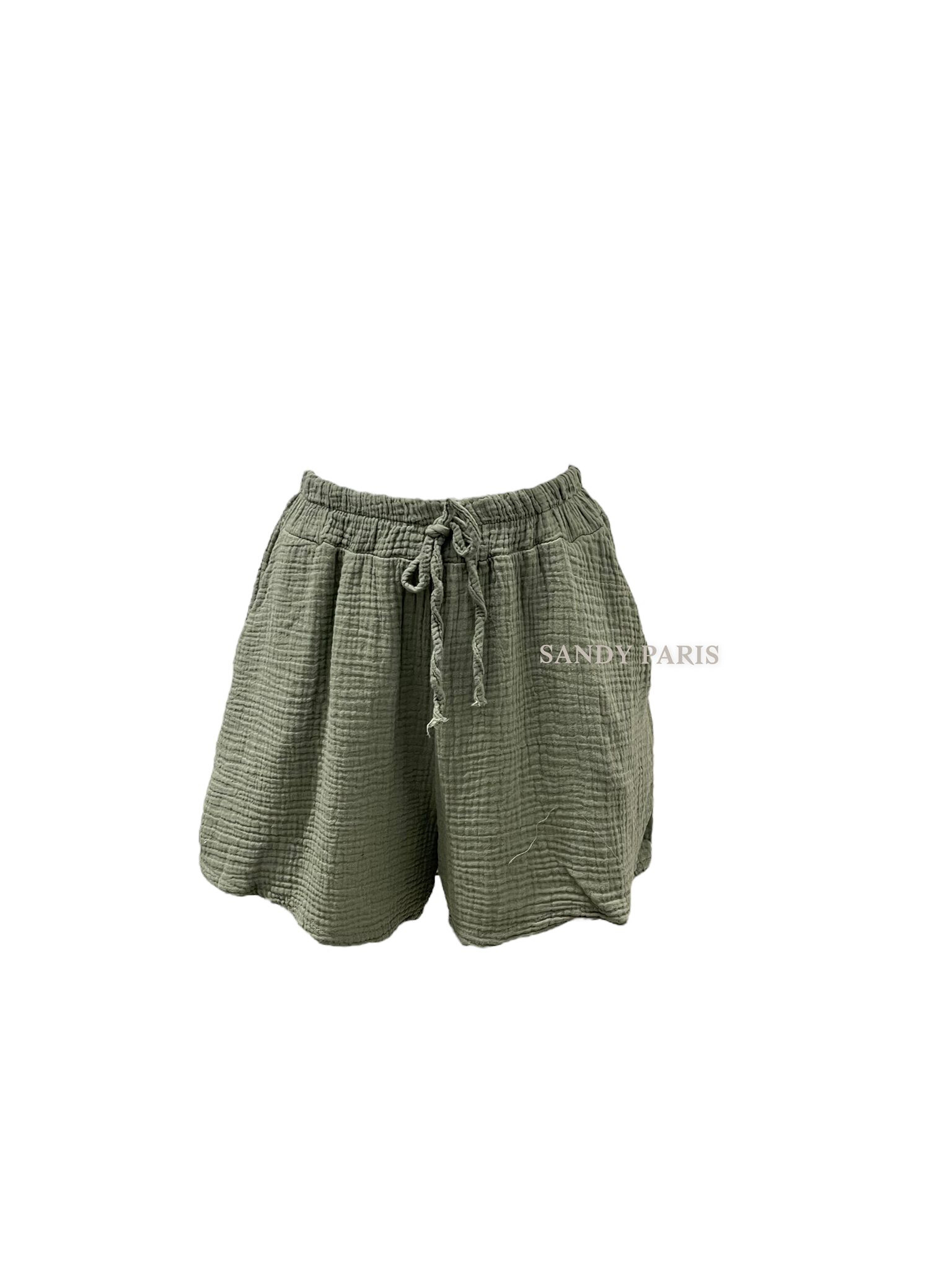 Grossista Sandy Paris - Pantaloncini casual in garza di cotone con tasche: comfort e stile estivo