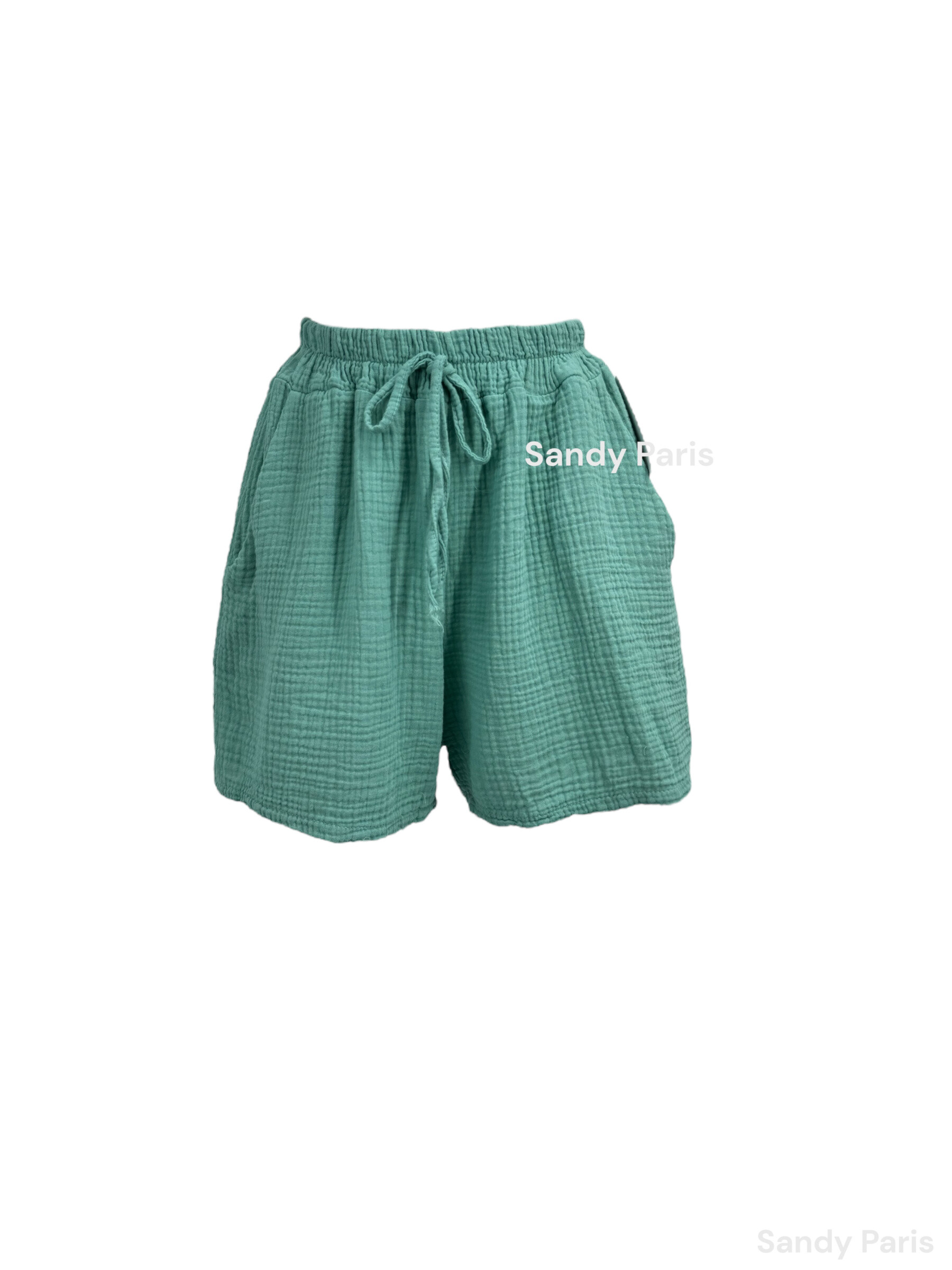 Grossista Sandy Paris - Pantaloncini casual in garza di cotone con tasche: comfort e stile estivo