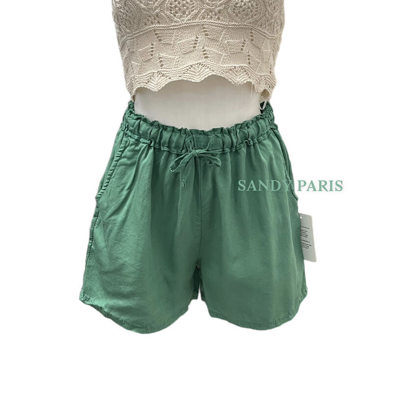 Großhändler Sandy Paris - Lyocell-Shorts mit Elastischem Bund – Natürliche Eleganz