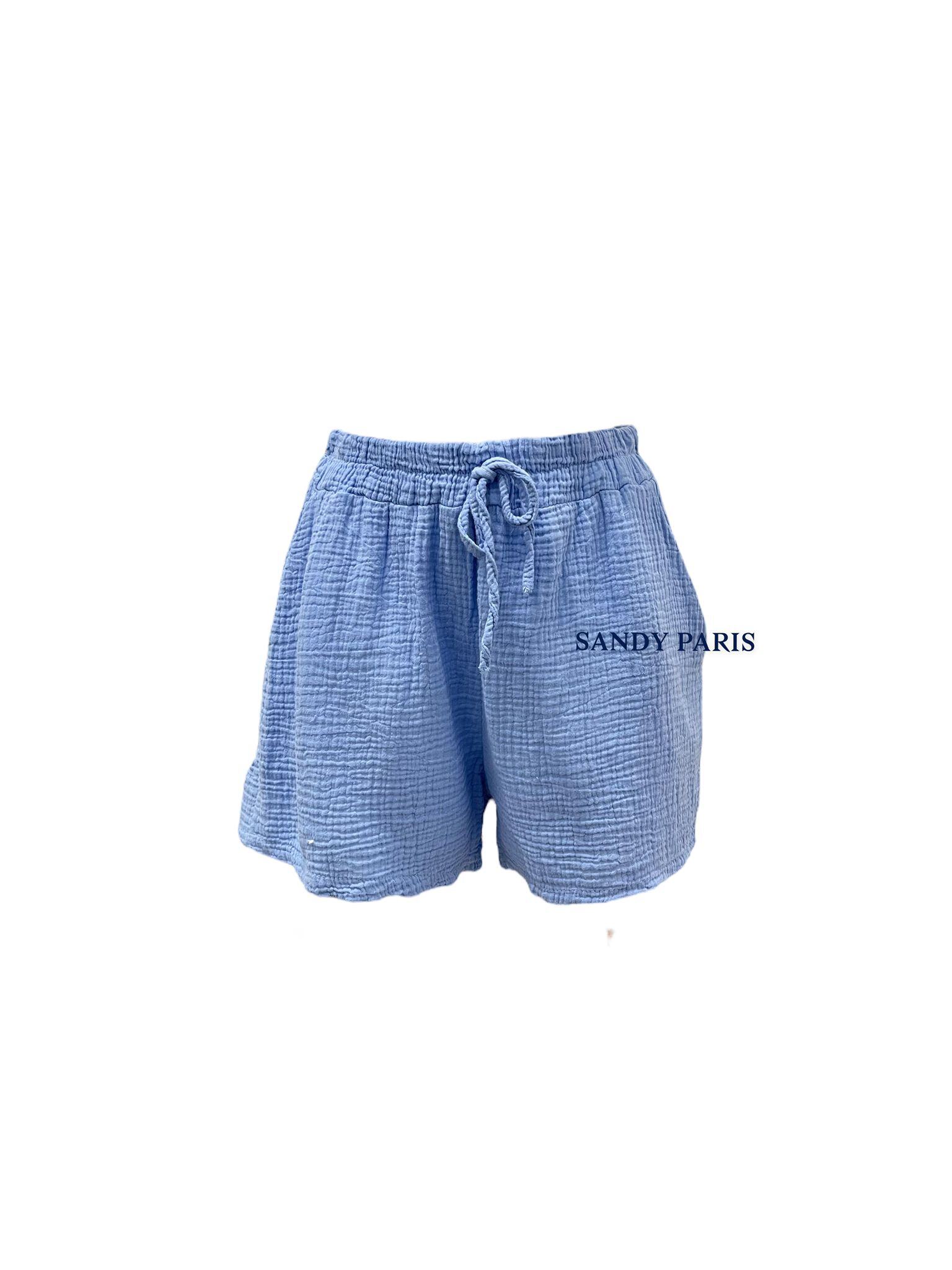 Großhändler Sandy Paris - Lässige Shorts aus Baumwollgaze mit Taschen – Komfort und Sommerstil