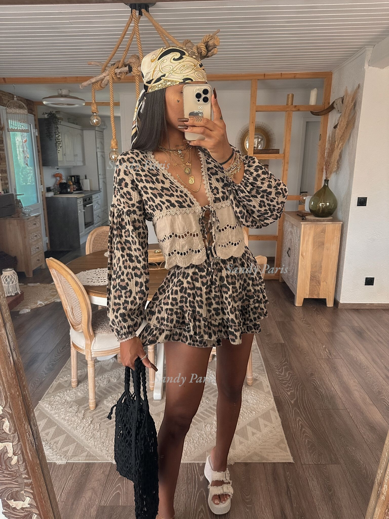 Wholesaler Sandy Paris - Cotton leopard skirt gauze-comfort and wild style