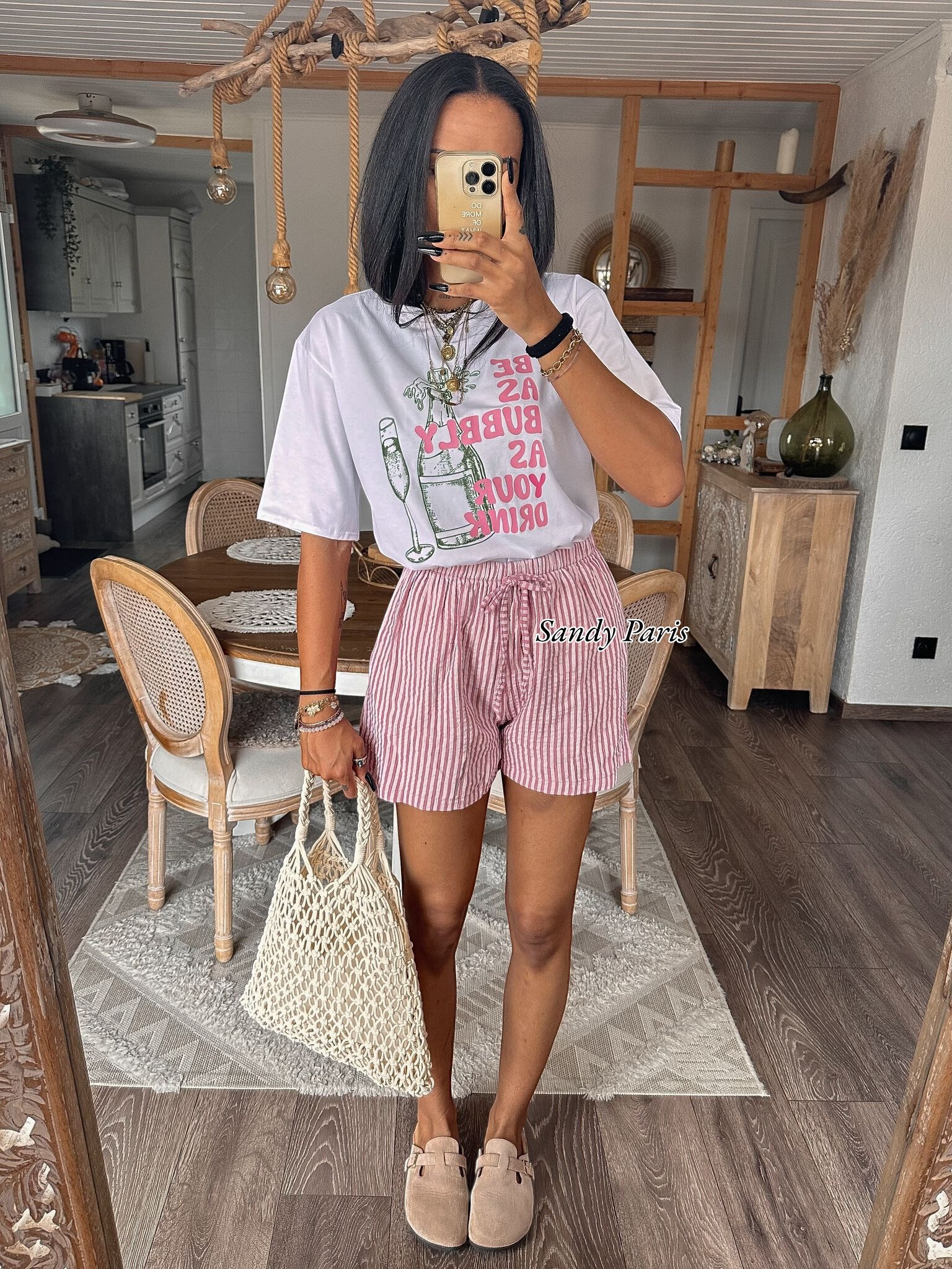 Wholesaler Sandy Paris - Striped shorts in cotton gauze - comfort and relaxed style