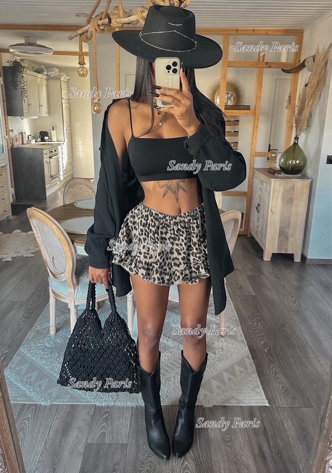 Großhändler Sandy Paris - Leoparden Baumwoll-Gaze Skort – Komfort und Wilder Stil