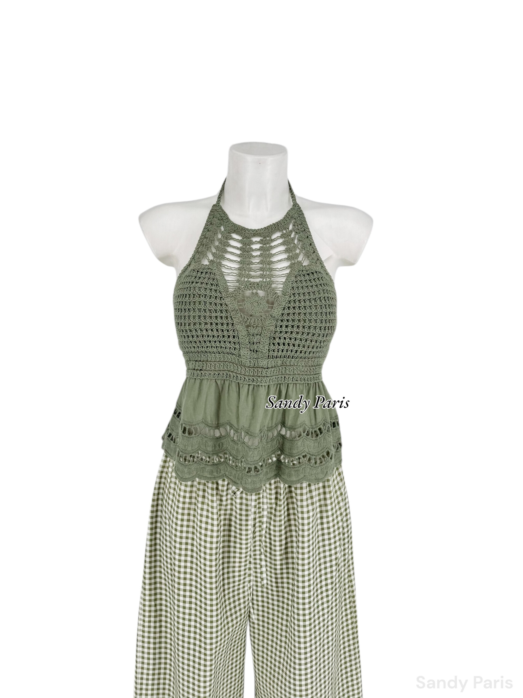 Wholesaler Sandy Paris - Top Bohemian in crochet and cotton gauze - elegance and lightness