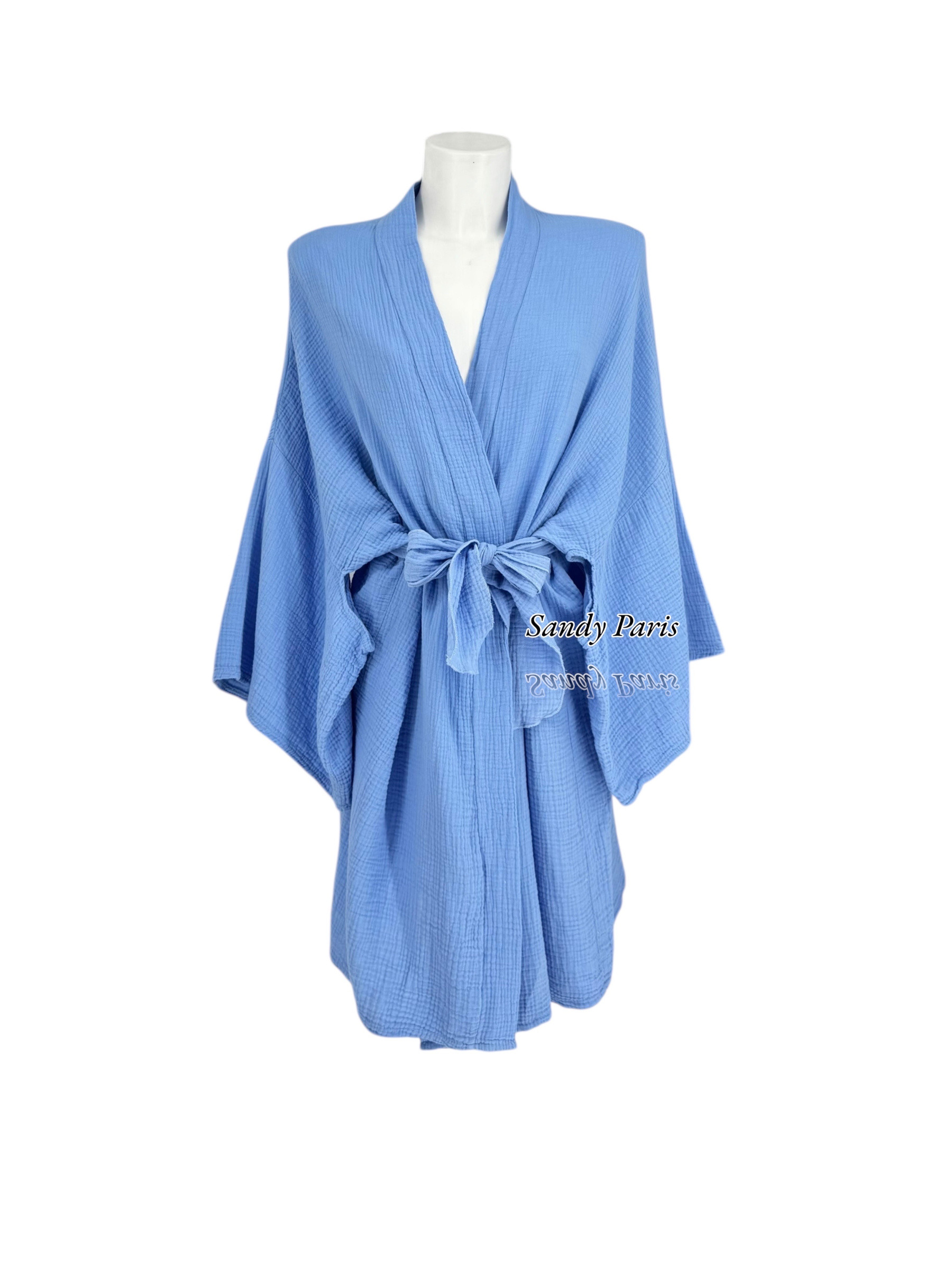 Großhändler Sandy Paris - Kimono aus Baumwollgaze – Natürliche Eleganz und absoluter Komfort