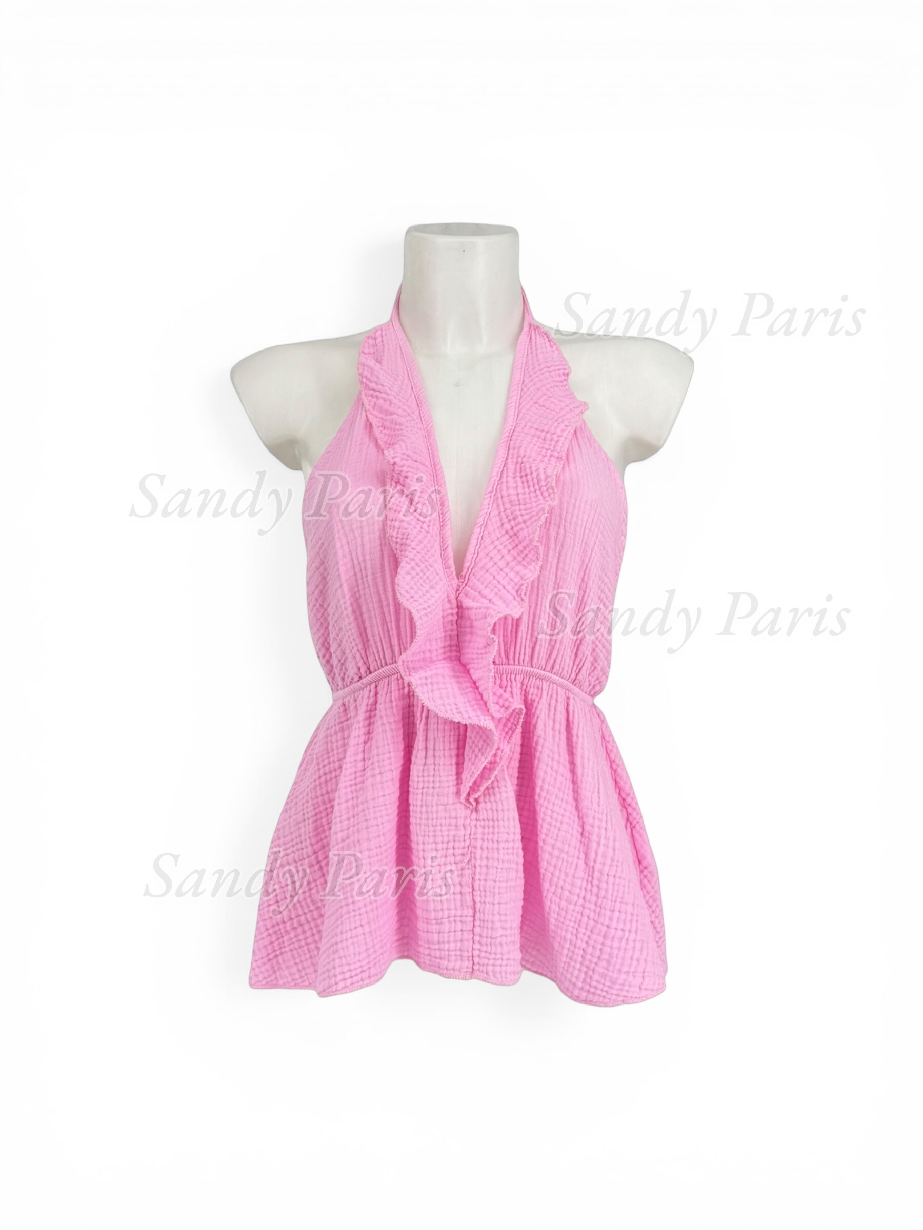 Mayorista Sandy Paris - Top sin espalda con volantes – Estilo bohemio de verano