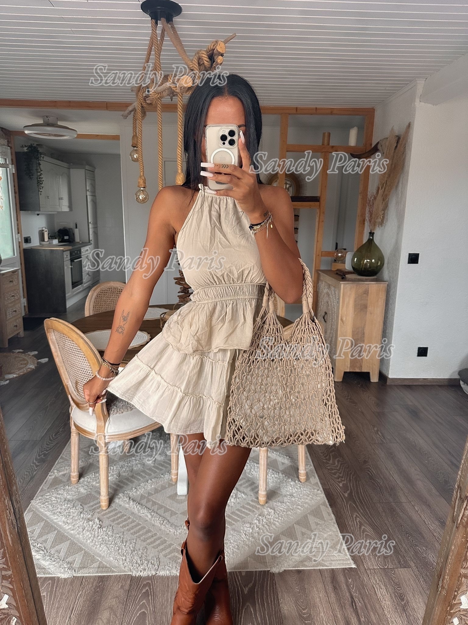 Großhändler Sandy Paris - Rückenfreies Baumwolltop – Boho-Chic-Stil
