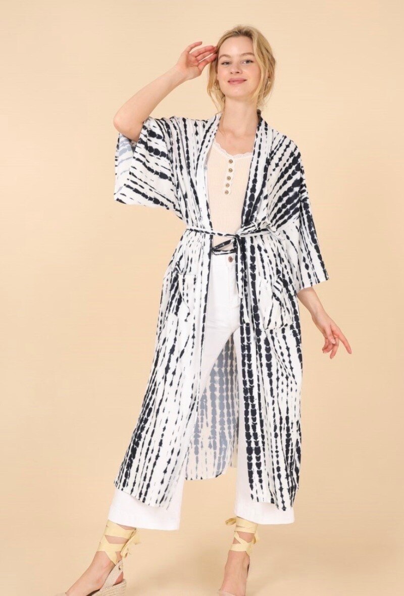 Wholesaler Sandy Paris - Tie & dye caftan with kimono belt