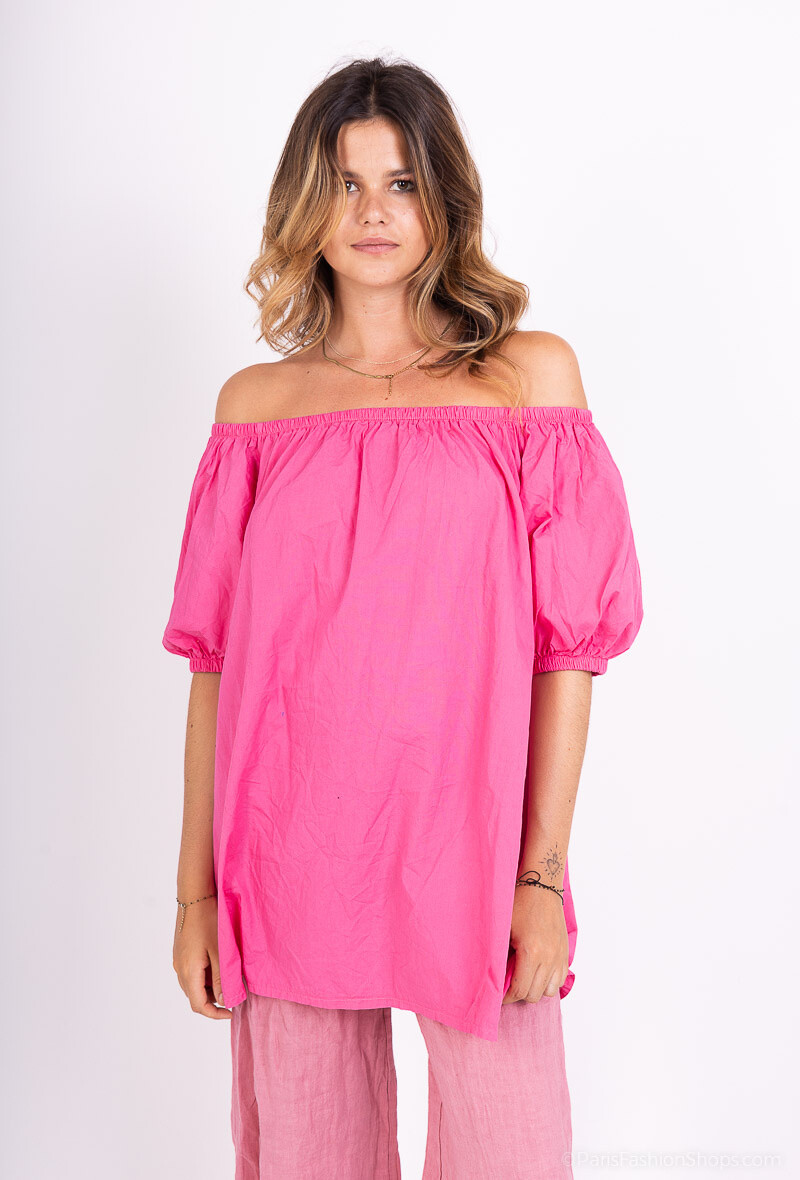 Mayorista Sandy Paris - Vestido mini con cuello barco y mangas abullonadas