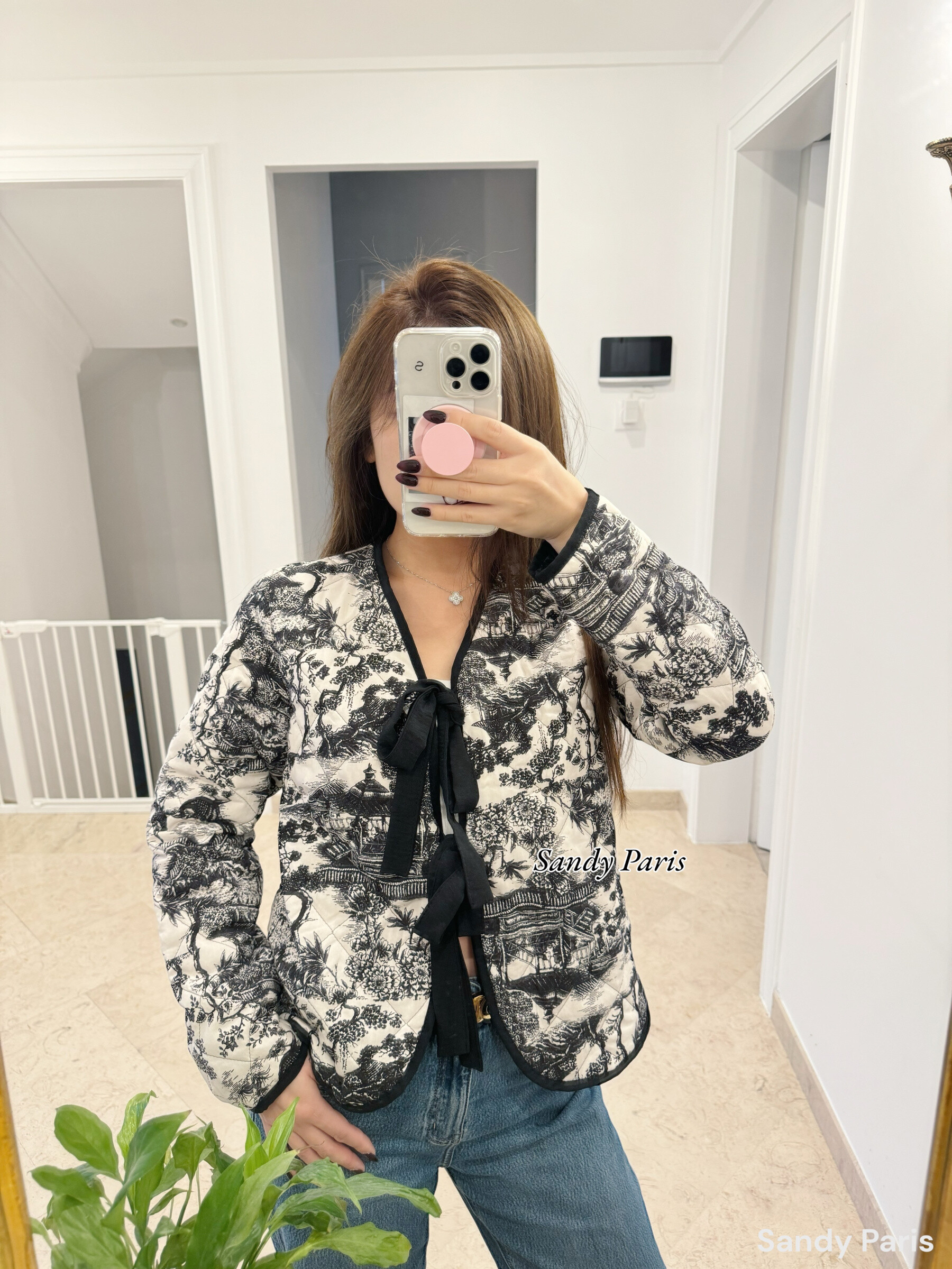 Grossiste Sandy Paris - Veste Matelassée Imprimé Toile de Jouy