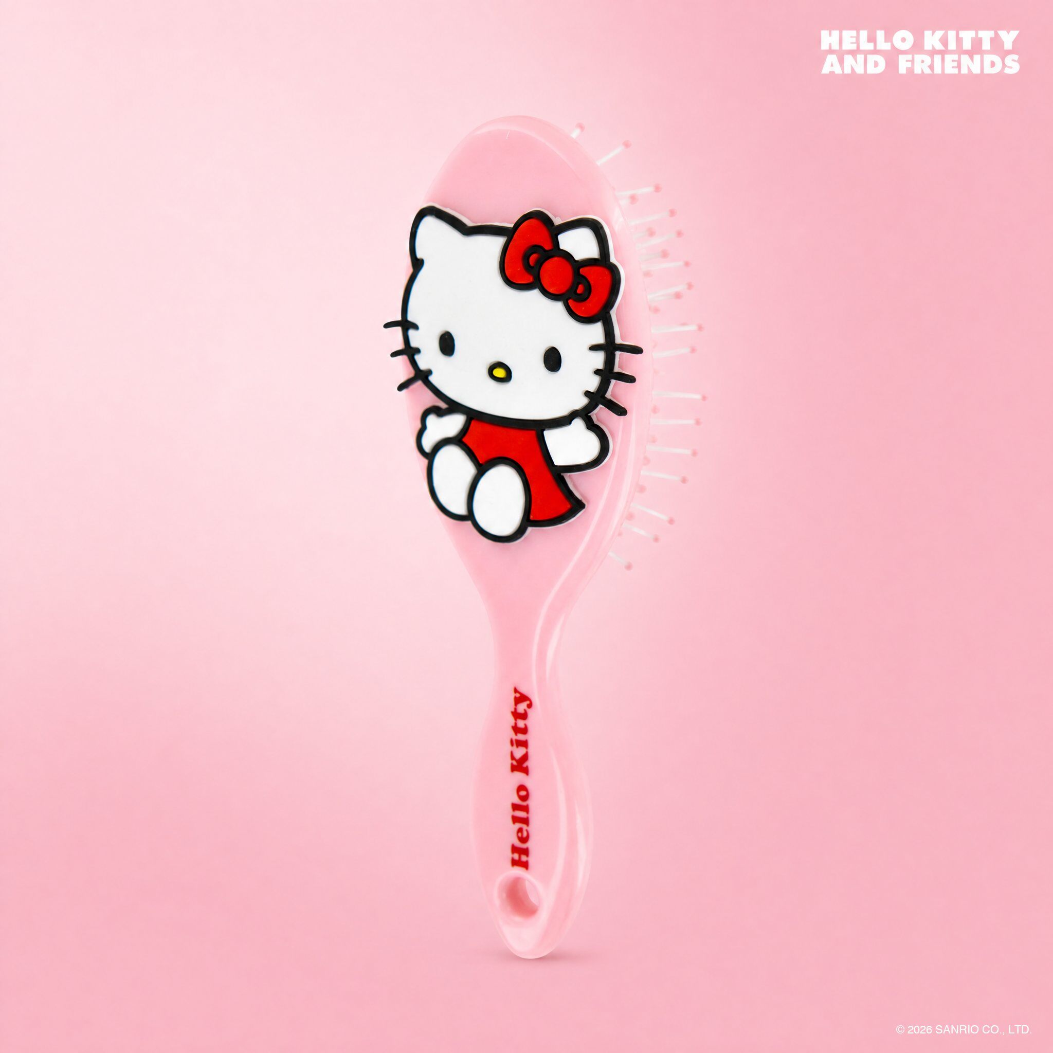 Großhändler Sanrio - Rosa Hello Kitty Haarbürste – Luftkissen-Entwirrbürste, Knotenfrei, Kinder