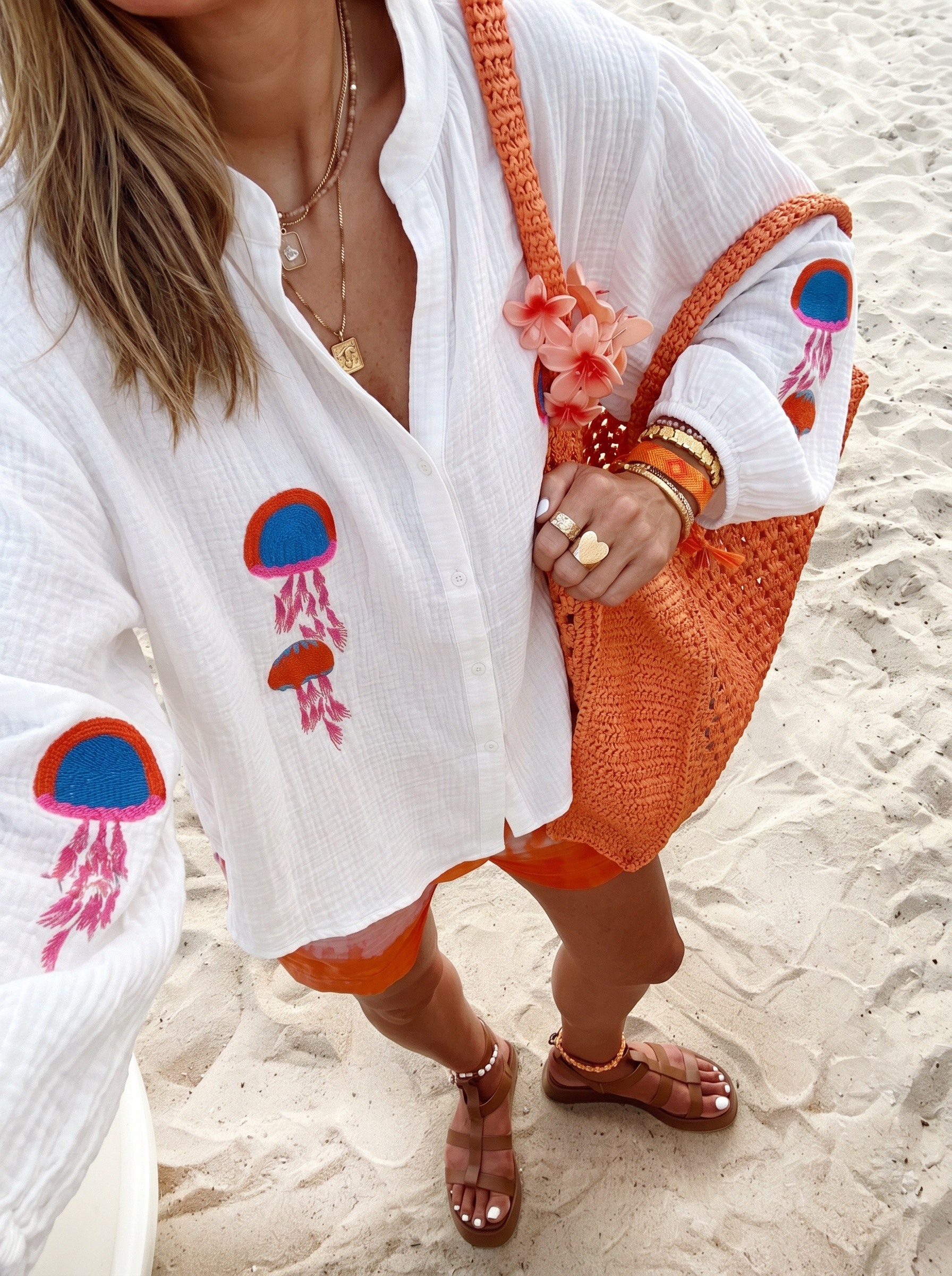 Grossiste Sarah John - Blouse en gaz de coton