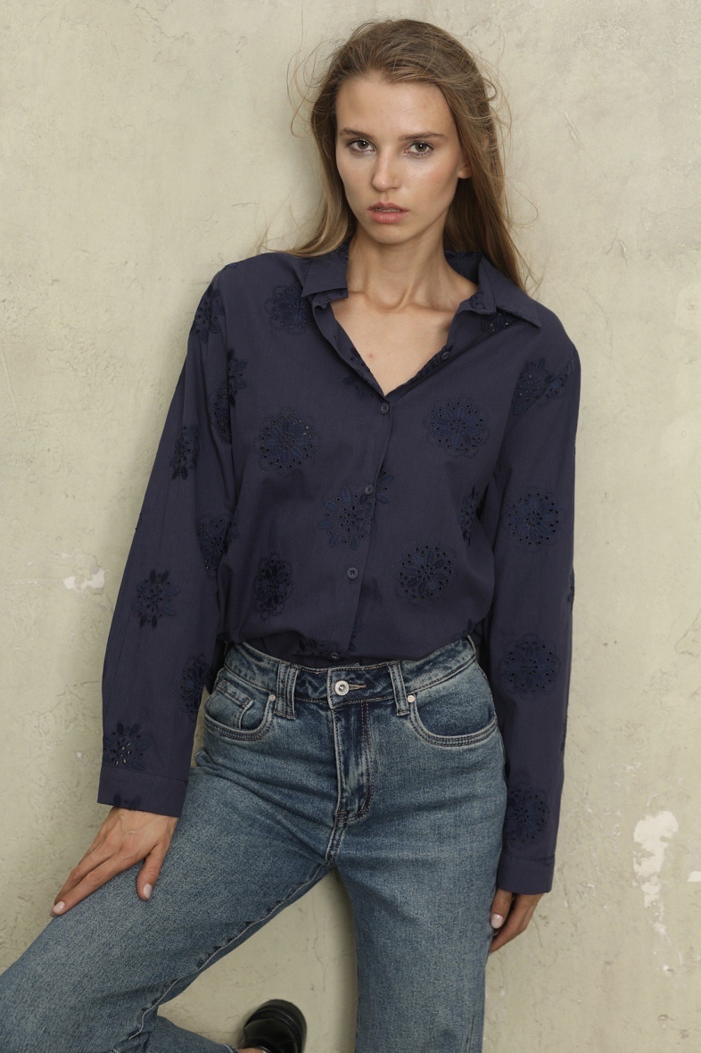 Mayorista SARAH JOHN - Camisa de algodón bordada