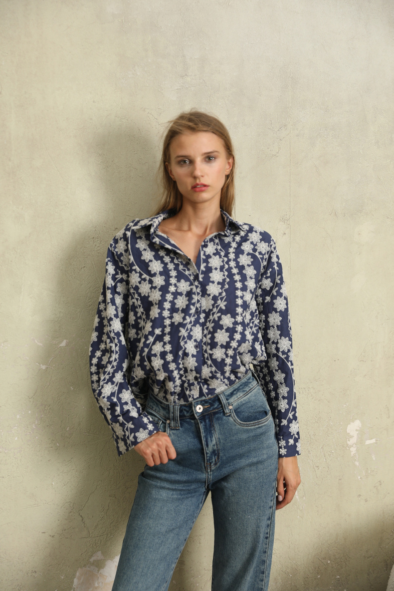 Mayorista SARAH JOHN - camisa con bordado ingles