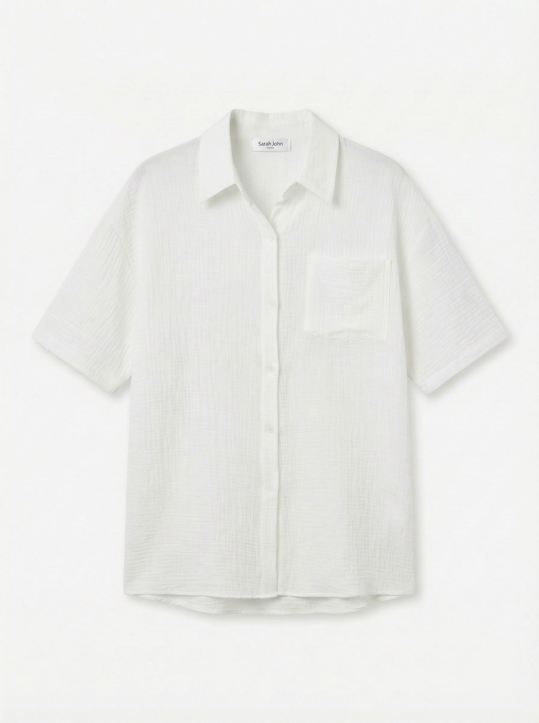 Mayorista Sarah John - Camisa de manga corta de gasa de algodón