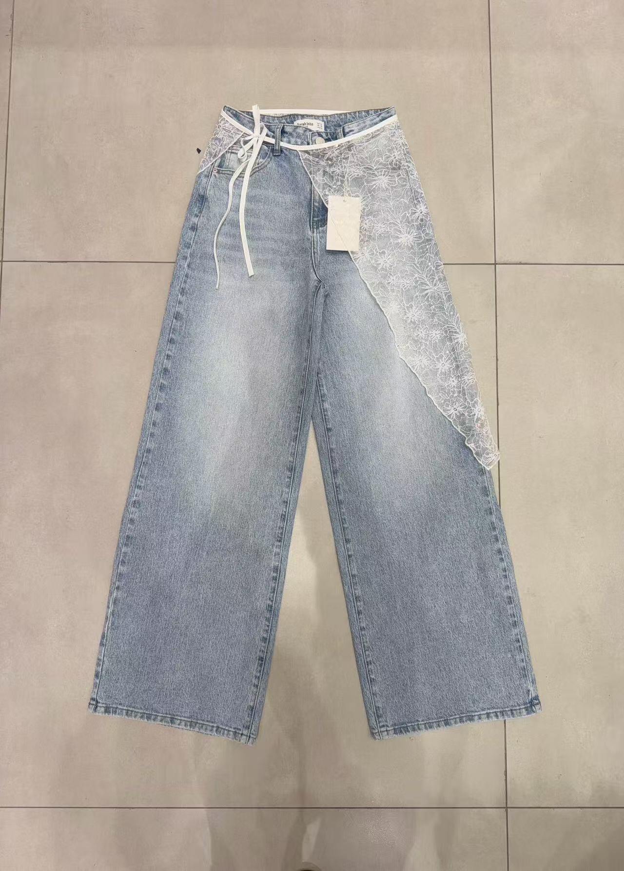 Mayorista Sarah John - Jeans de pierna ancha con pañuelo